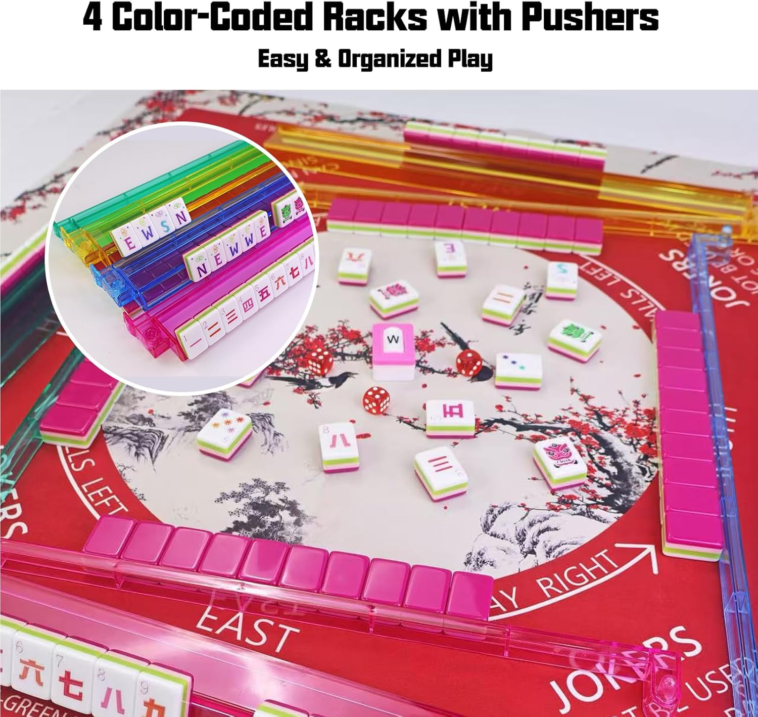 American Mahjong Game Set, Portable Carrying Bag,Acrylic 160 Tiles,Western Mahjo