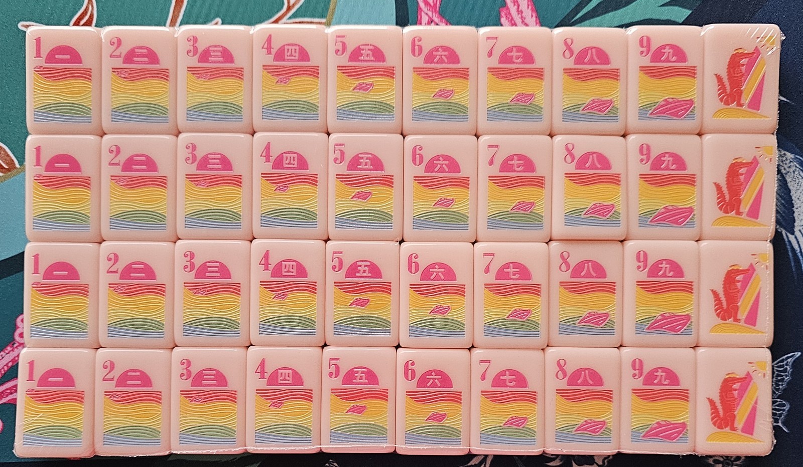 New Florida America Pink Mahjong Tile Set 160 Mah Jong Tiles