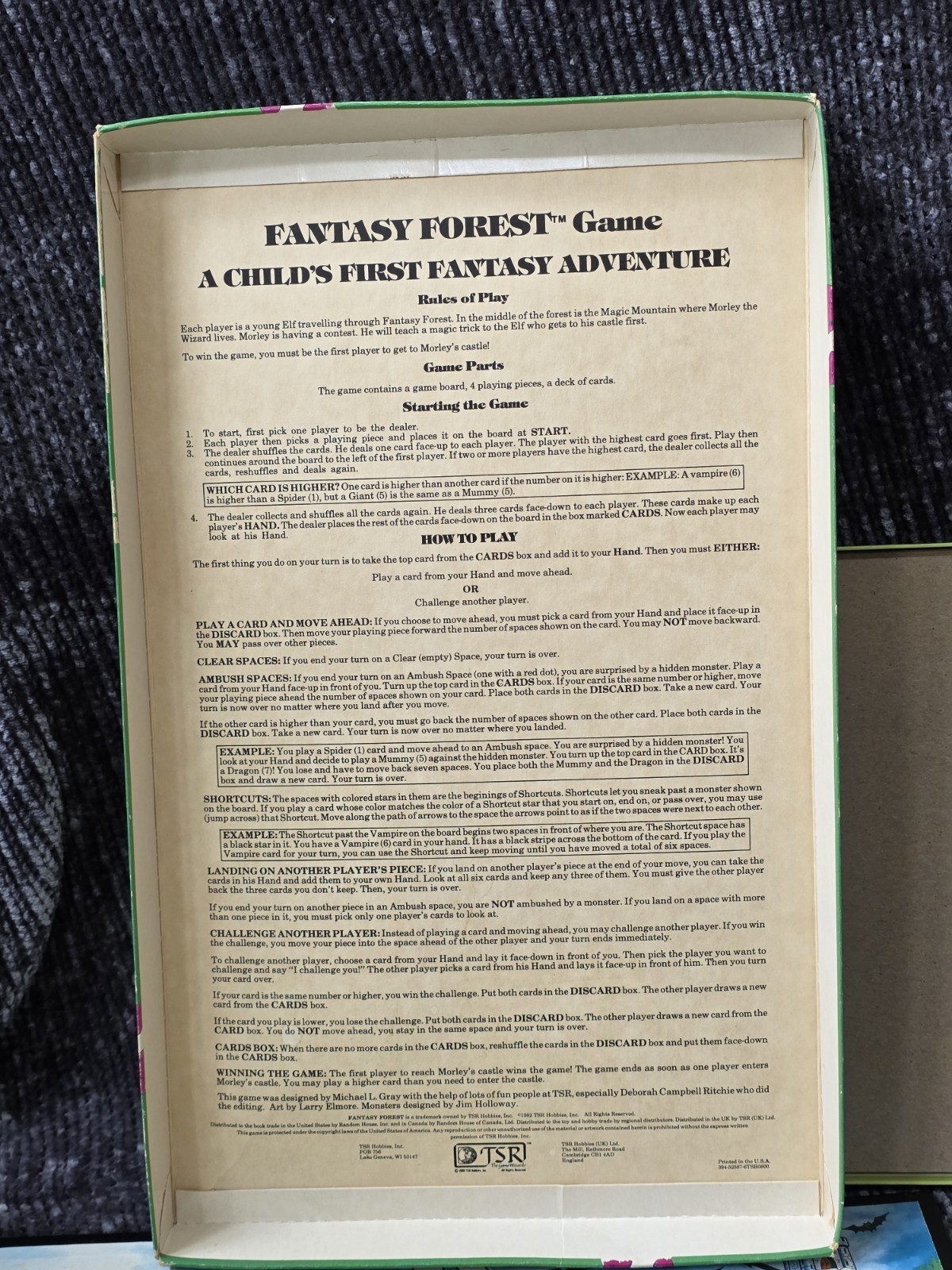 Vintage Rare TSR Fantasy Forest Board Game 1980 Complete Kids Dungeons & Dragons