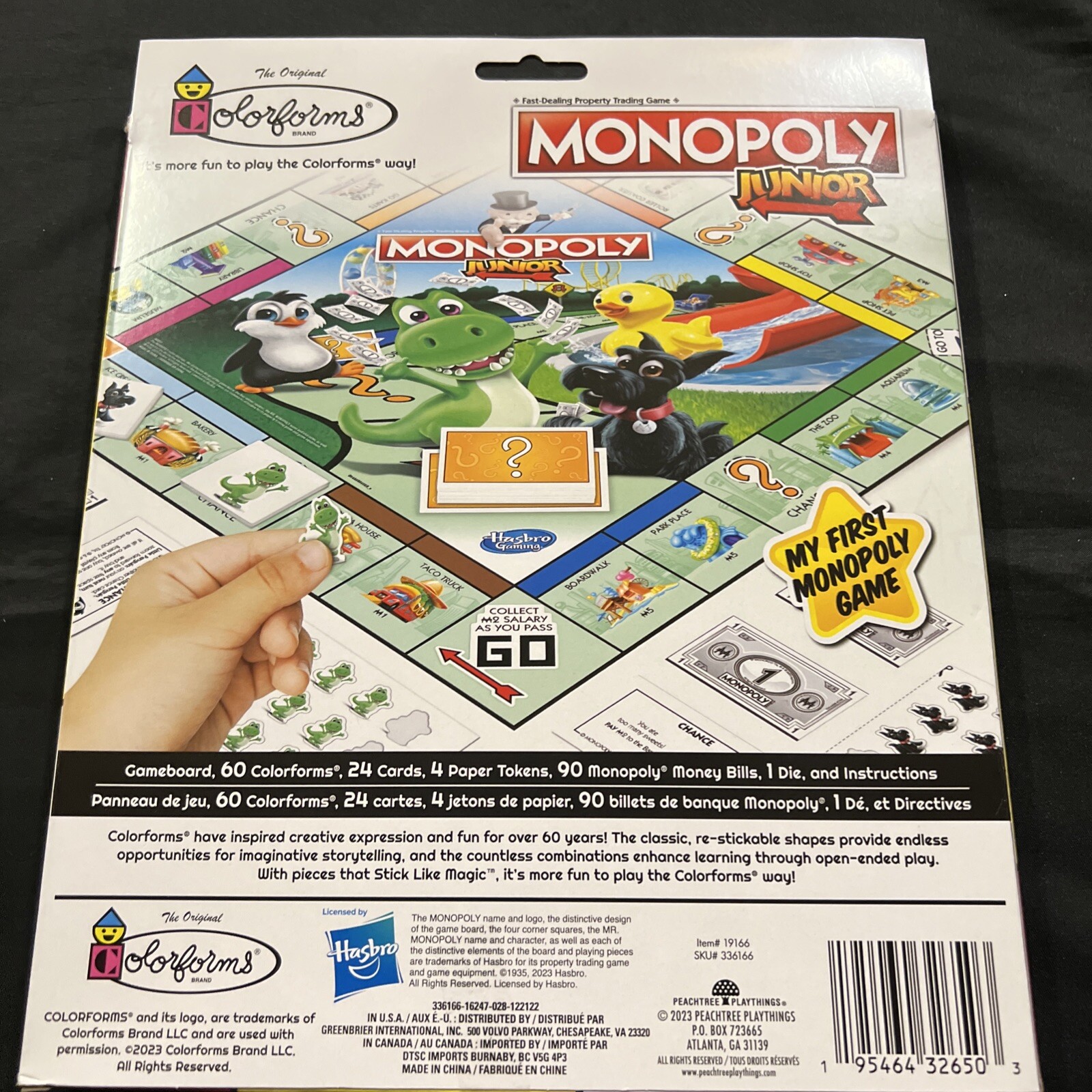 😍Colorforms Brand Monopoly Junior Game Ages 5+ As Pictures