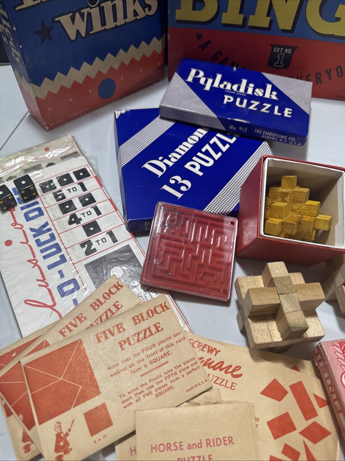 Vintage Pre-1950s Gags Pranks Puzzles Games Lot Of 45 Pieces