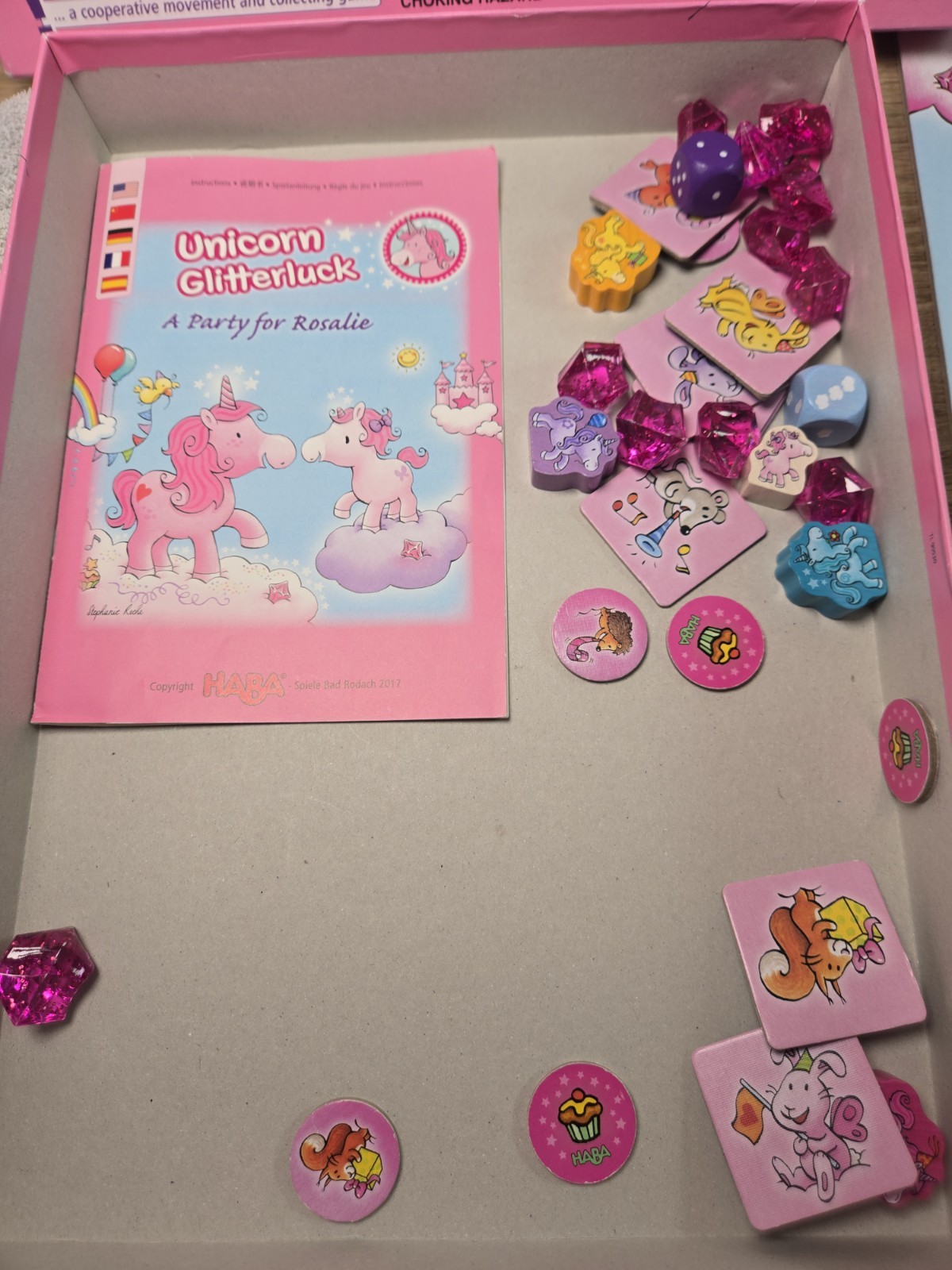 Unicorn Glitterluck Cloud Stacking COMPLETE HABA Wooden Kids German Crystals