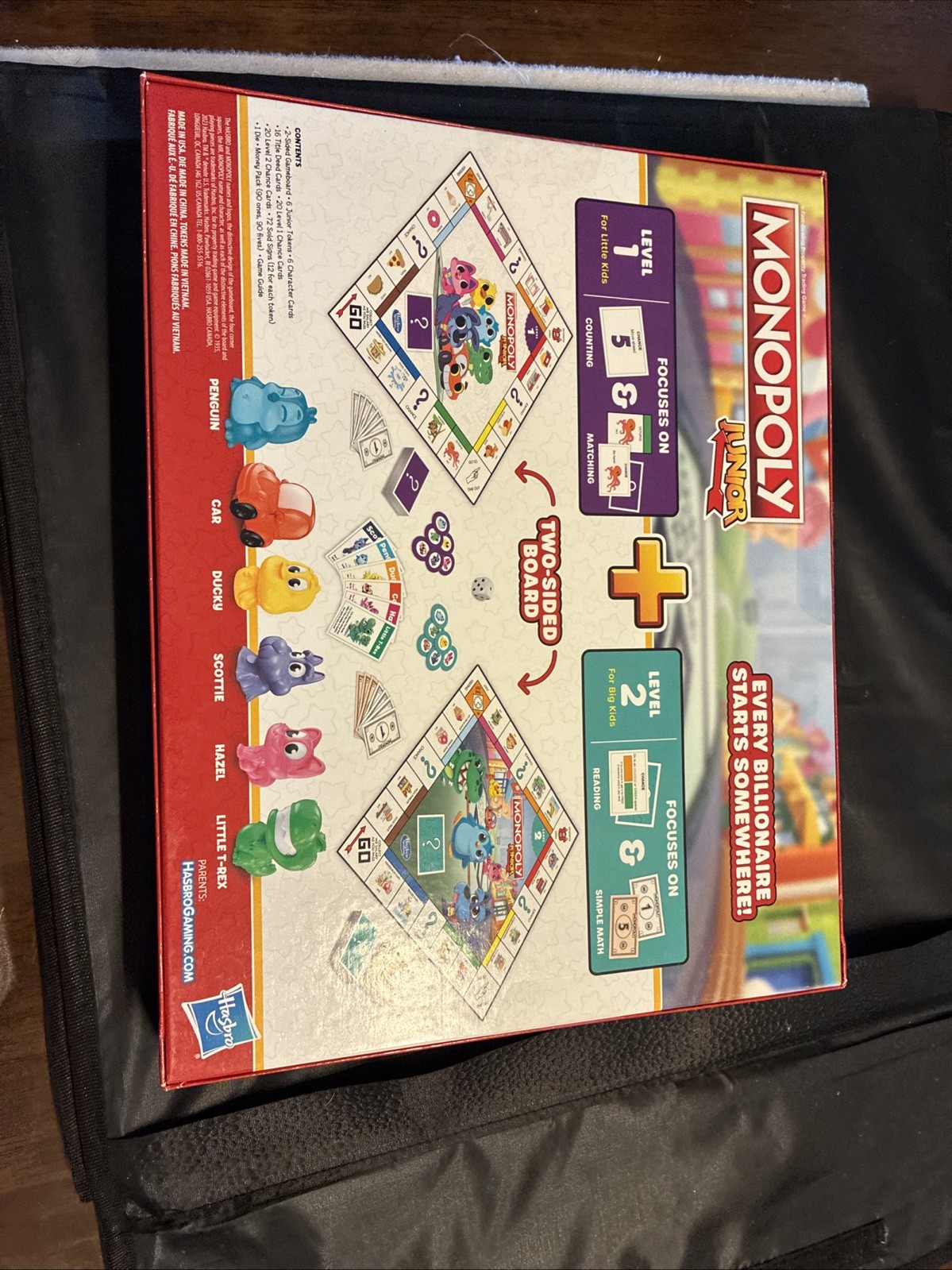 Hasbro Monopoly Junior Board Game, 2 Sided Gameboard, 2 Games in 1 New
