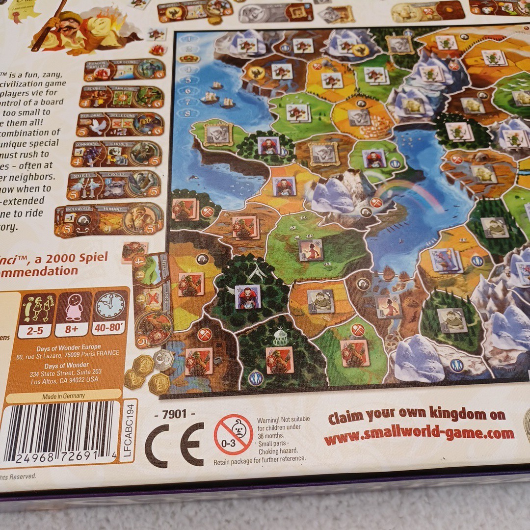 Smallworld Days of Wonder Small World Board Game Complete Played Once 2012