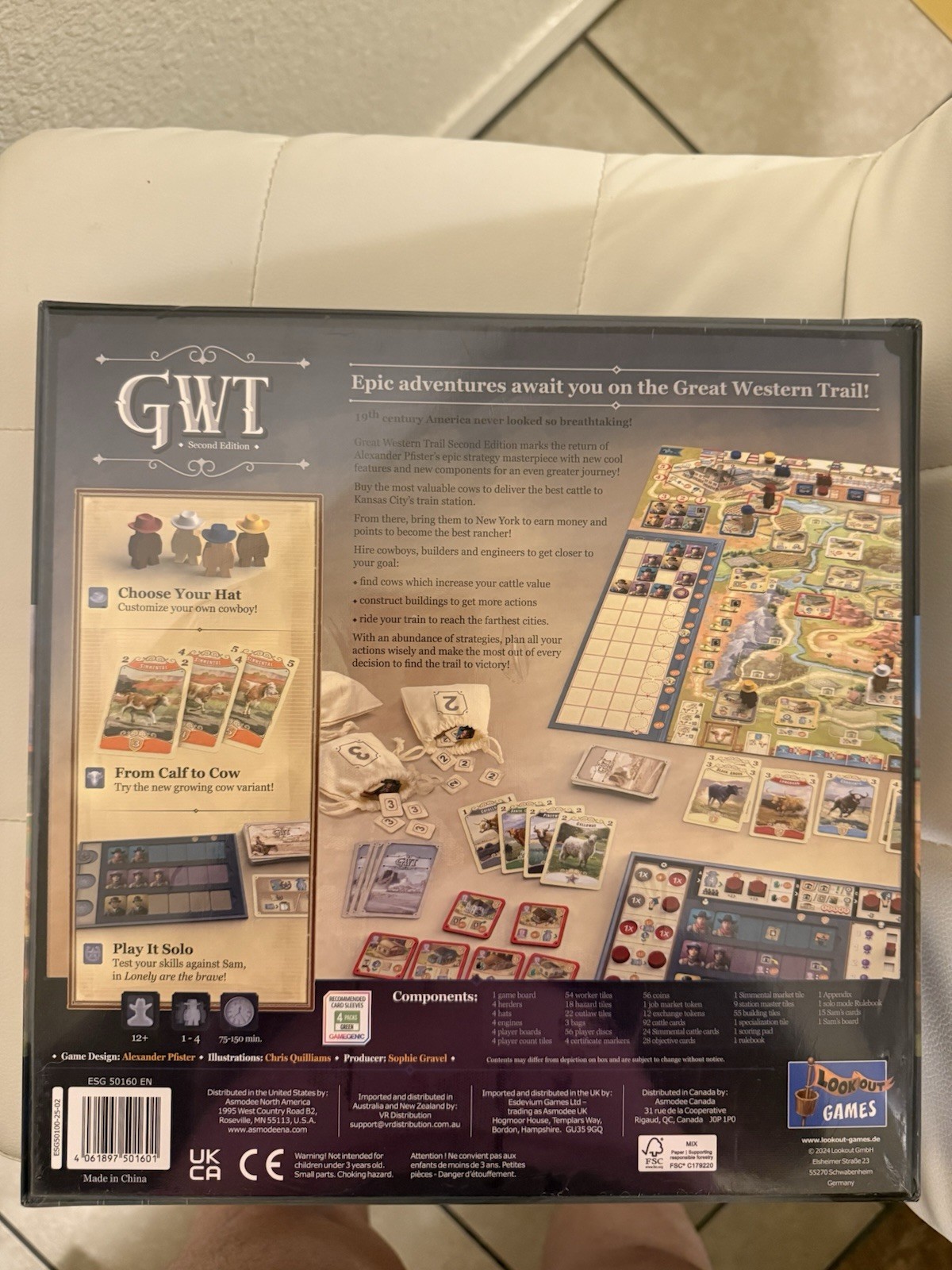 Lookout Games Great Western Trail Second Edition Board Game Solo Play Customiza…
