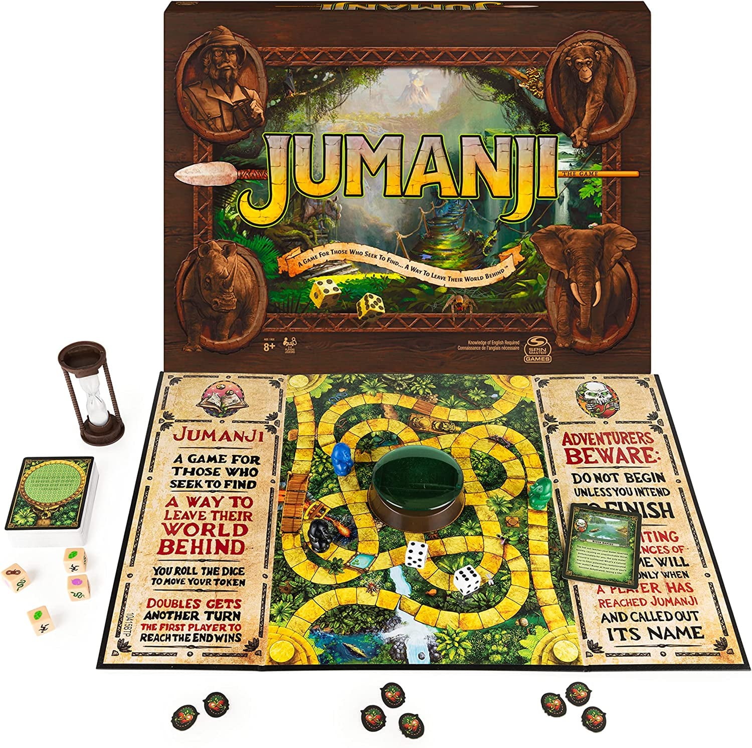 Jumanji the Game Real Wooden Box Edition of the Classic Adventure Board Game