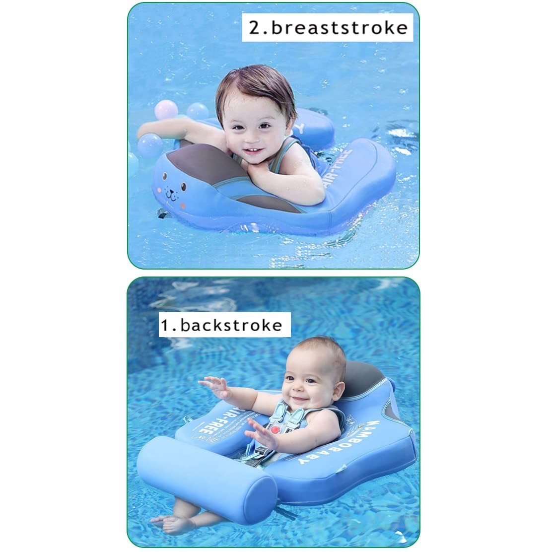 Baby Pool Float Non Inflatable Swim Trainer Waist Ring Canopy Mambobaby Size