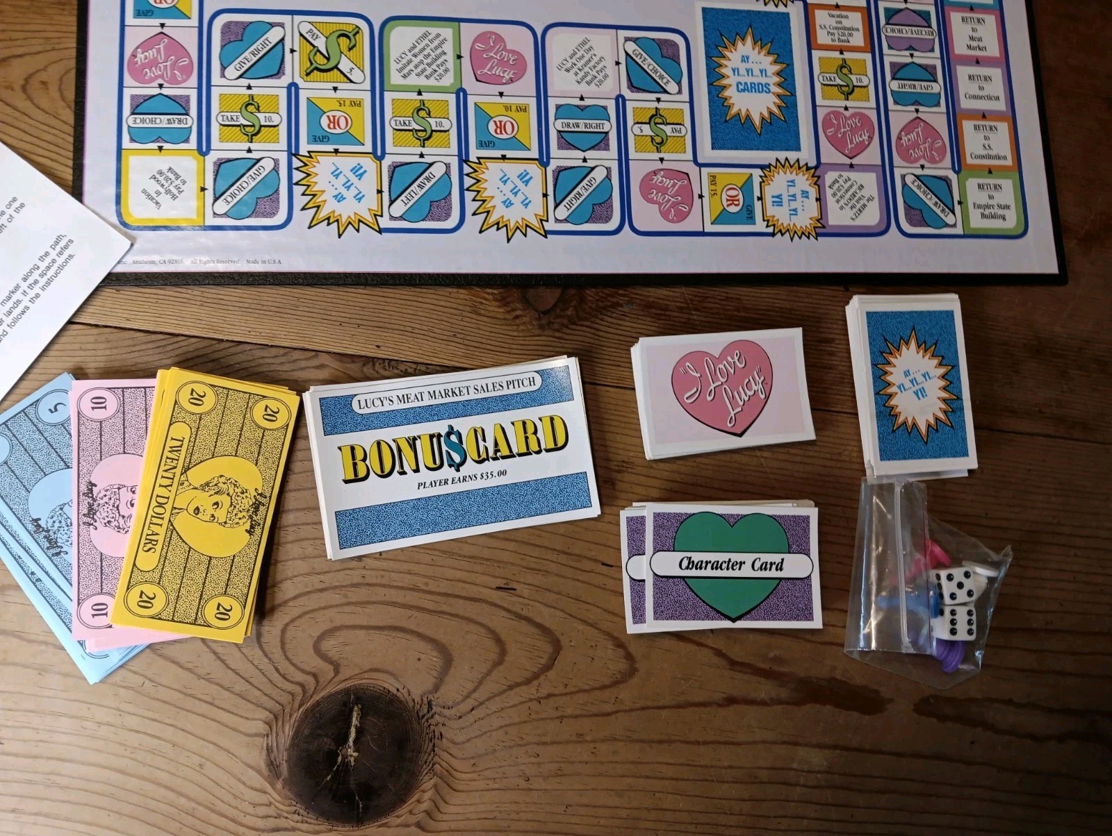 Vintage The I Love Lucy Board Game Complete Talicor 1990 TV Show Lucille Ball