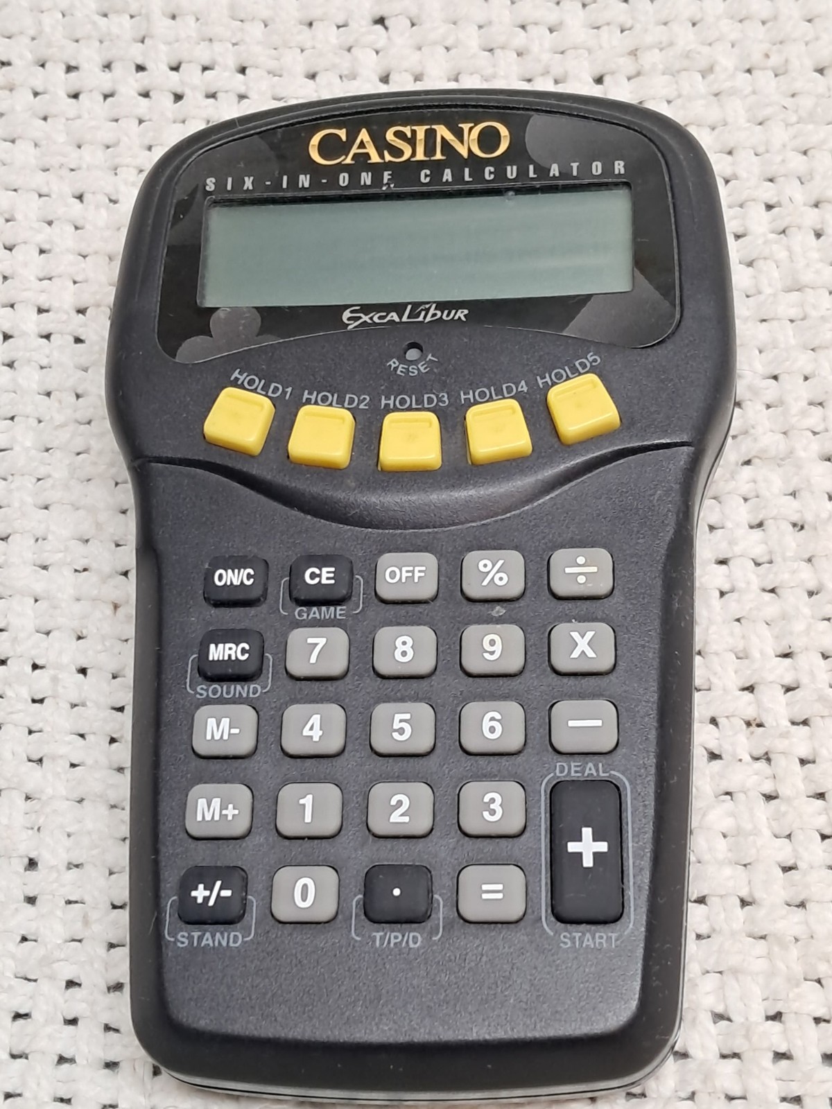 BLACK Excalibur Handheld 6-in-1 Casino Game and Calculator Tested with batteries