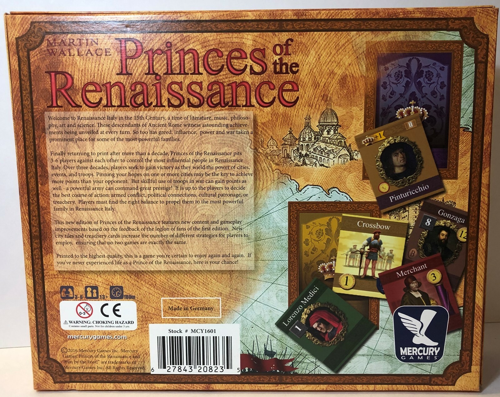 MERCURY Games PRINCESS OF THE RENAISSANCE Board Game Missing Instructions