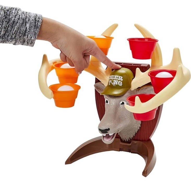 Deer Pong Talking Deer Head Game & Music 6 Cups & 8 Balls 8+ Years Sealed in Box