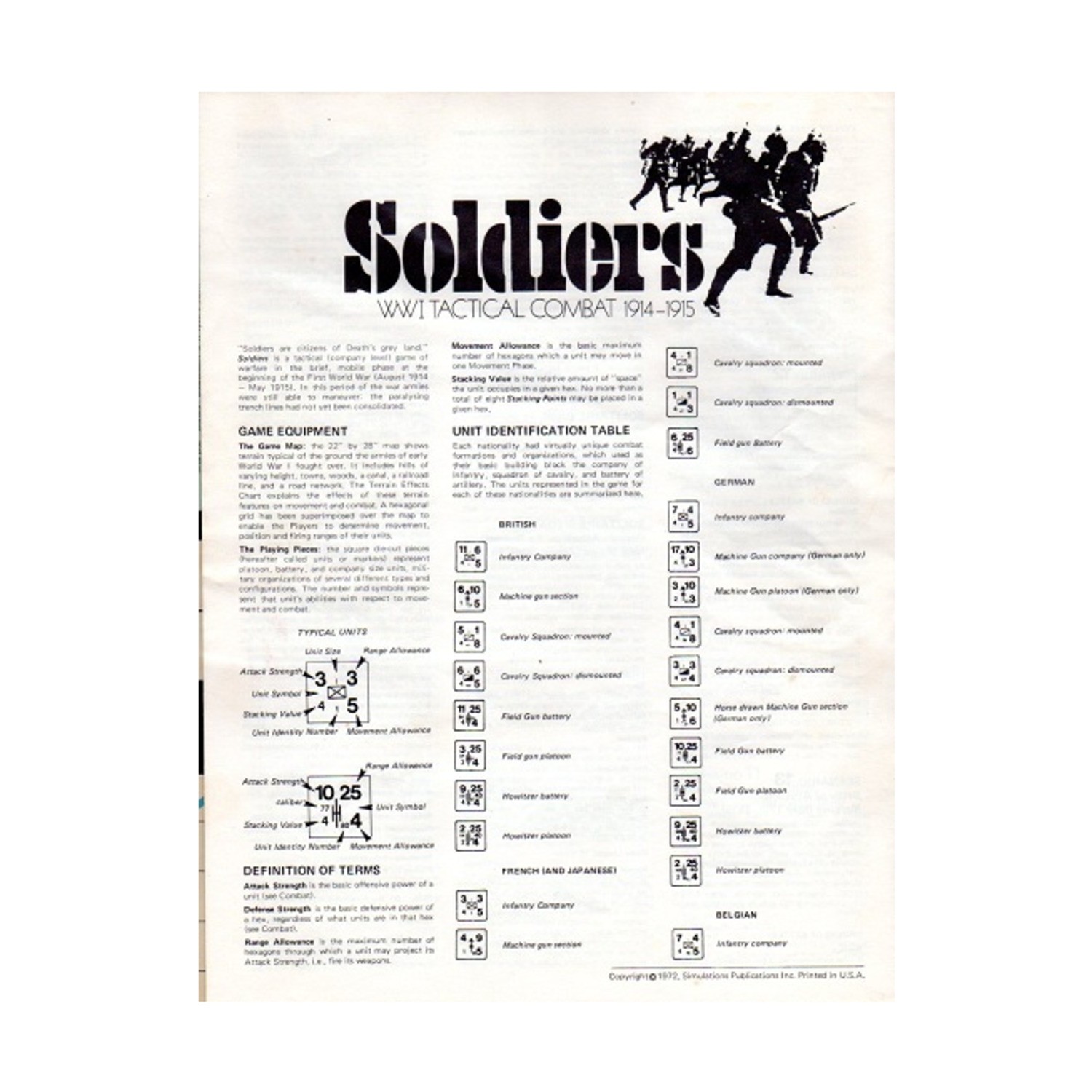 SPI War Games World War I Ziplocks Soldiers VG