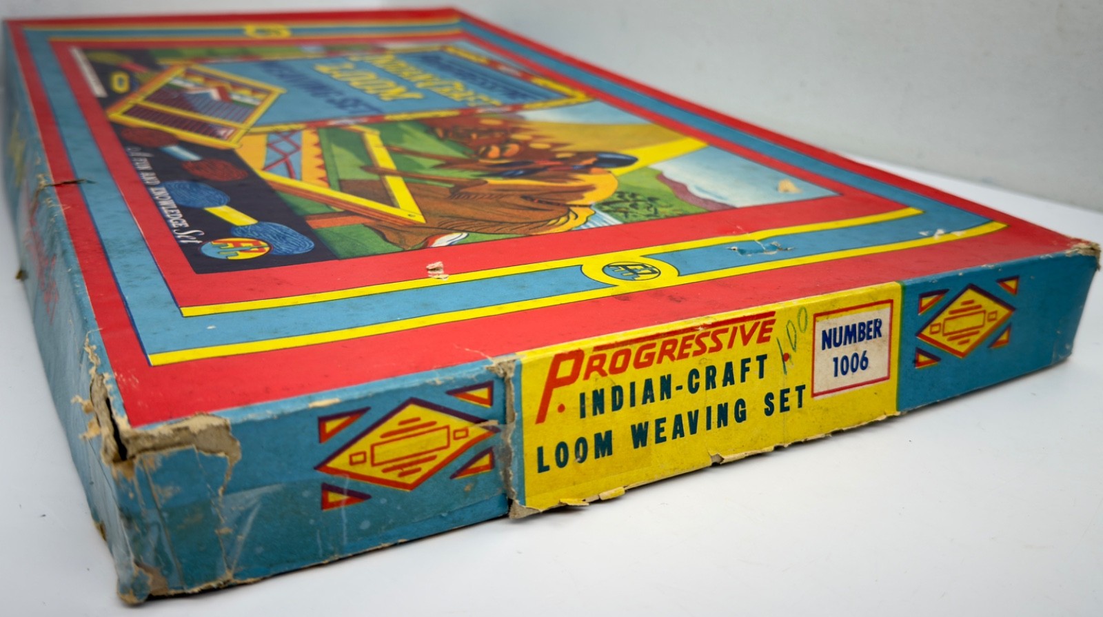 Vintage 1941 Indian-Craft Loom Weaving Set Progressive Toy #1006 USA RARE READ
