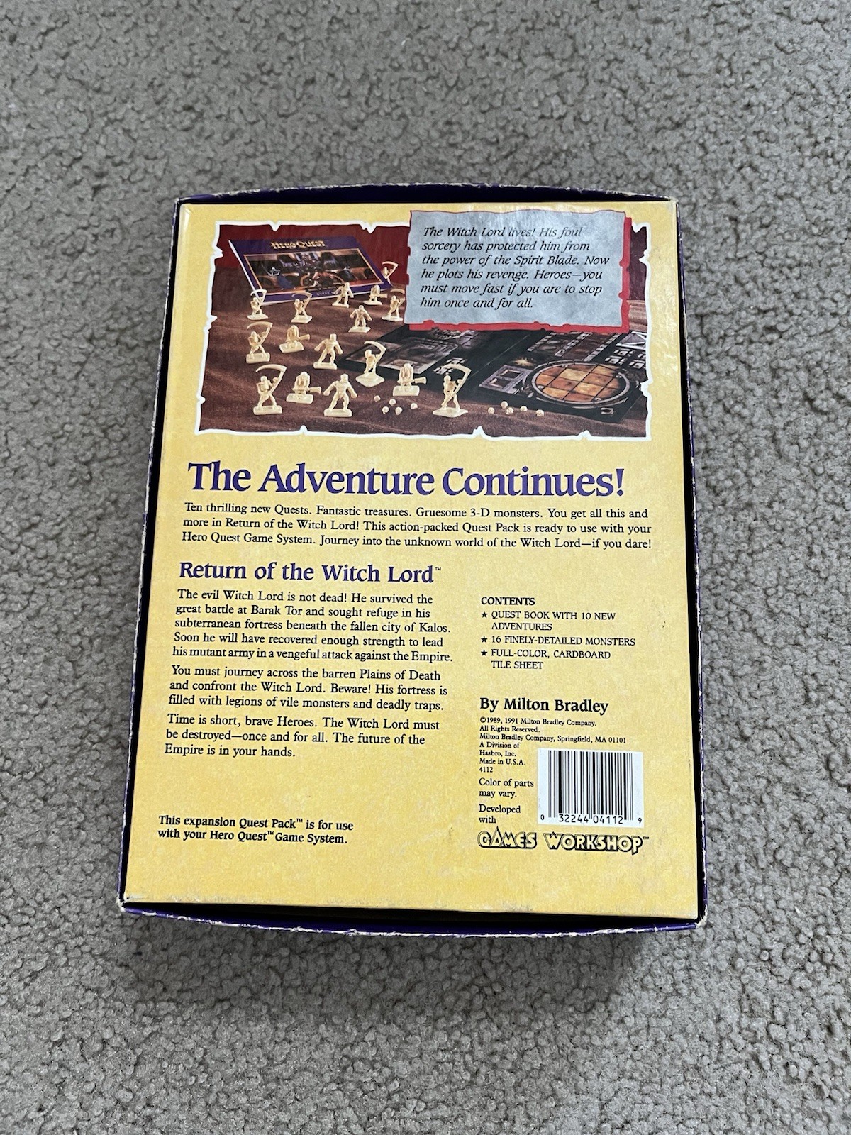 Vintage 1991 HeroQuest Return of the Witch Lord Expansion Pack – Mostly Complete