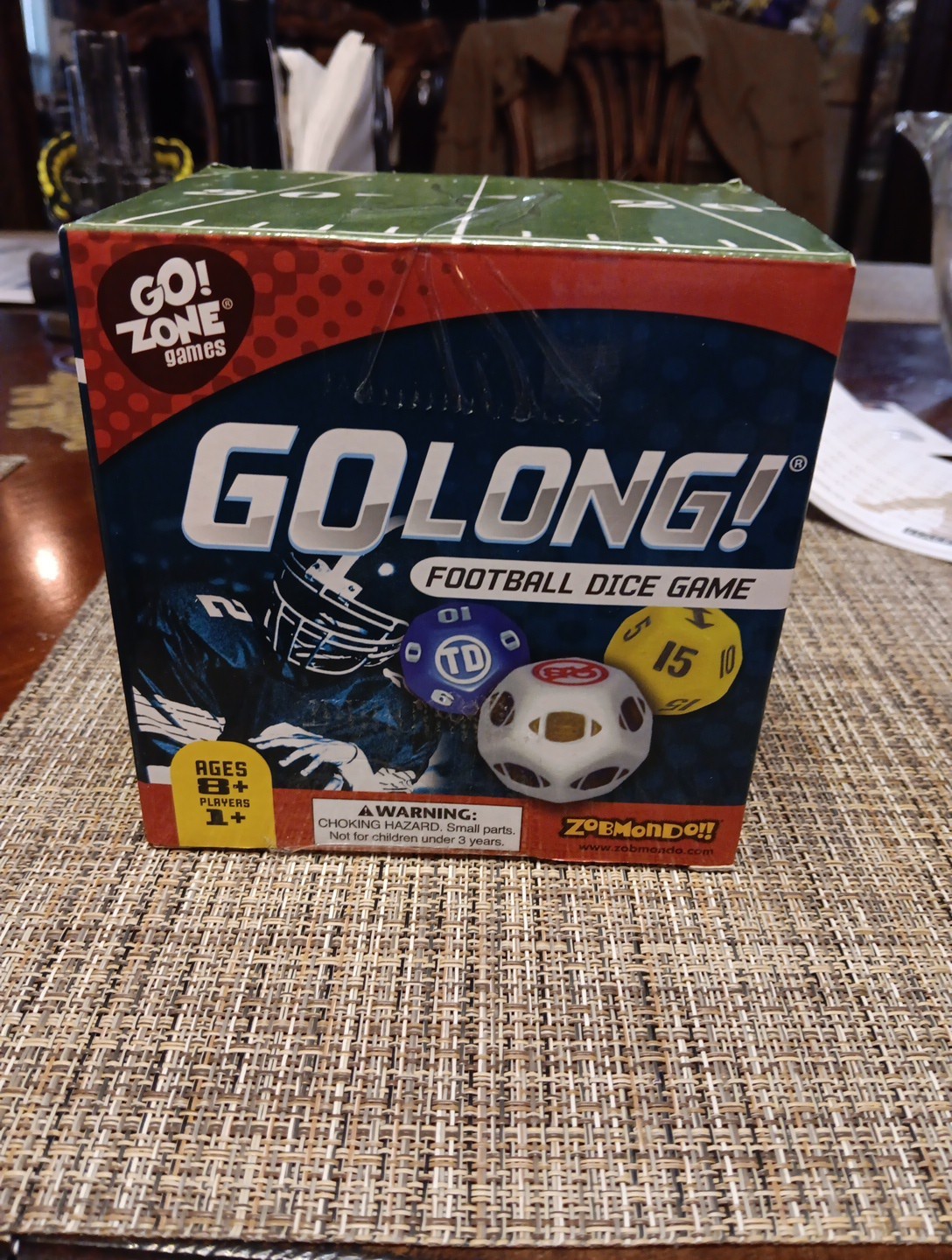 Zobmondo GO LONG Football Dice Game Complete -w/Instructions Ages 8+ LN