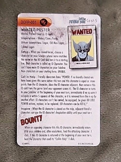 Heroclix: X-Men Days Of Future Past Wanted Wolverine ID Card