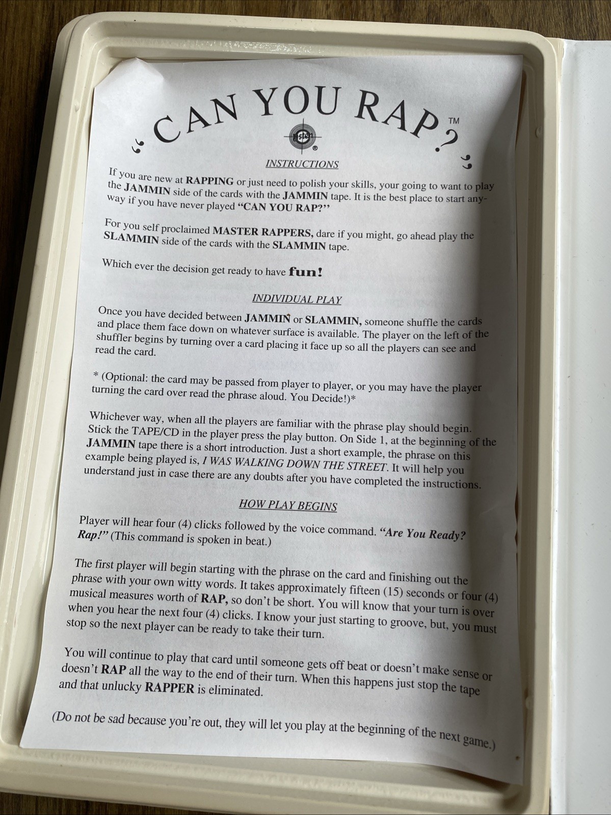 Rare- Sensational Hip Hop New Game: Can You Rap?”.1994