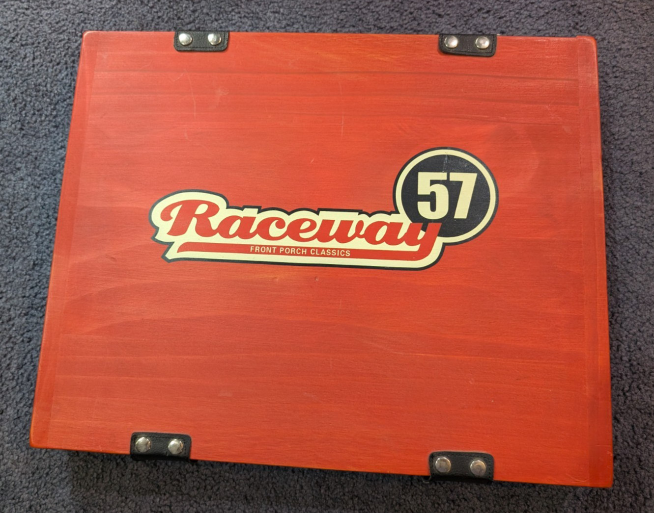2005 Raceway 57 # 5347 Front Porch Classics Wooden Box Board Game GREAT SHAPE