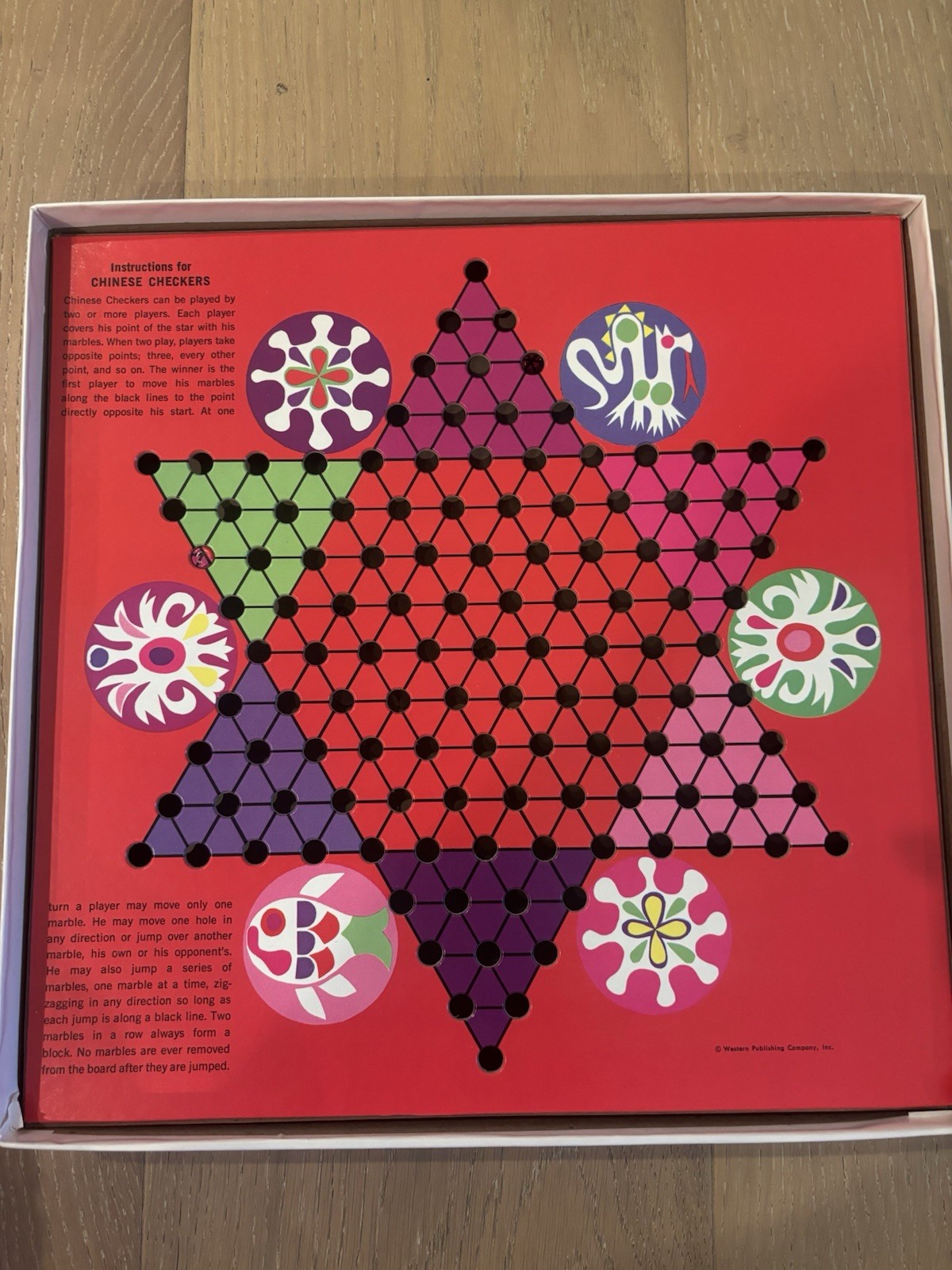 Vintage Chinese Checkers Board Game Western Publishing Co 1989 COMPLETE