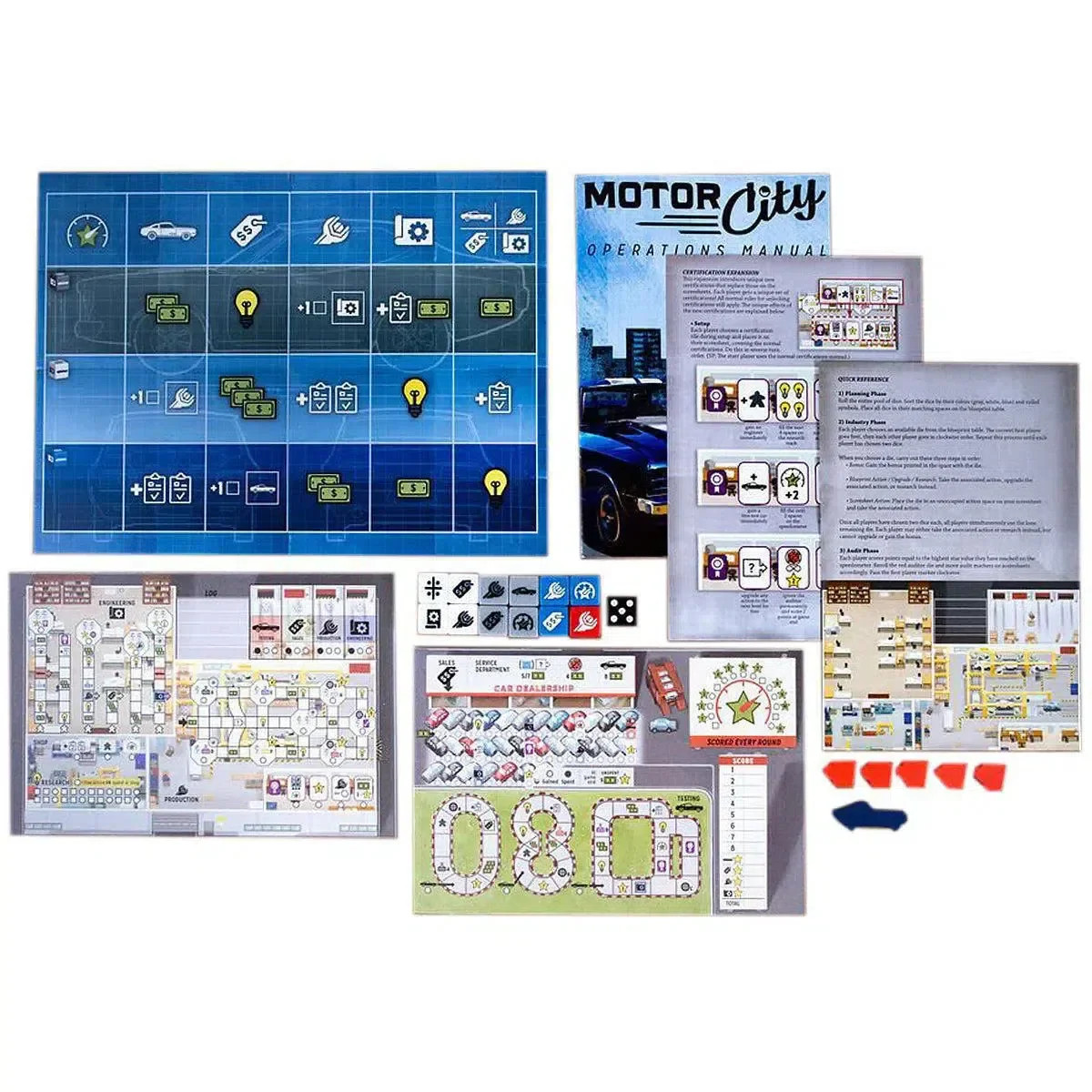 Motor City – Dice-Based Racing Board Game for Family, and Adults (1-5 Players, A