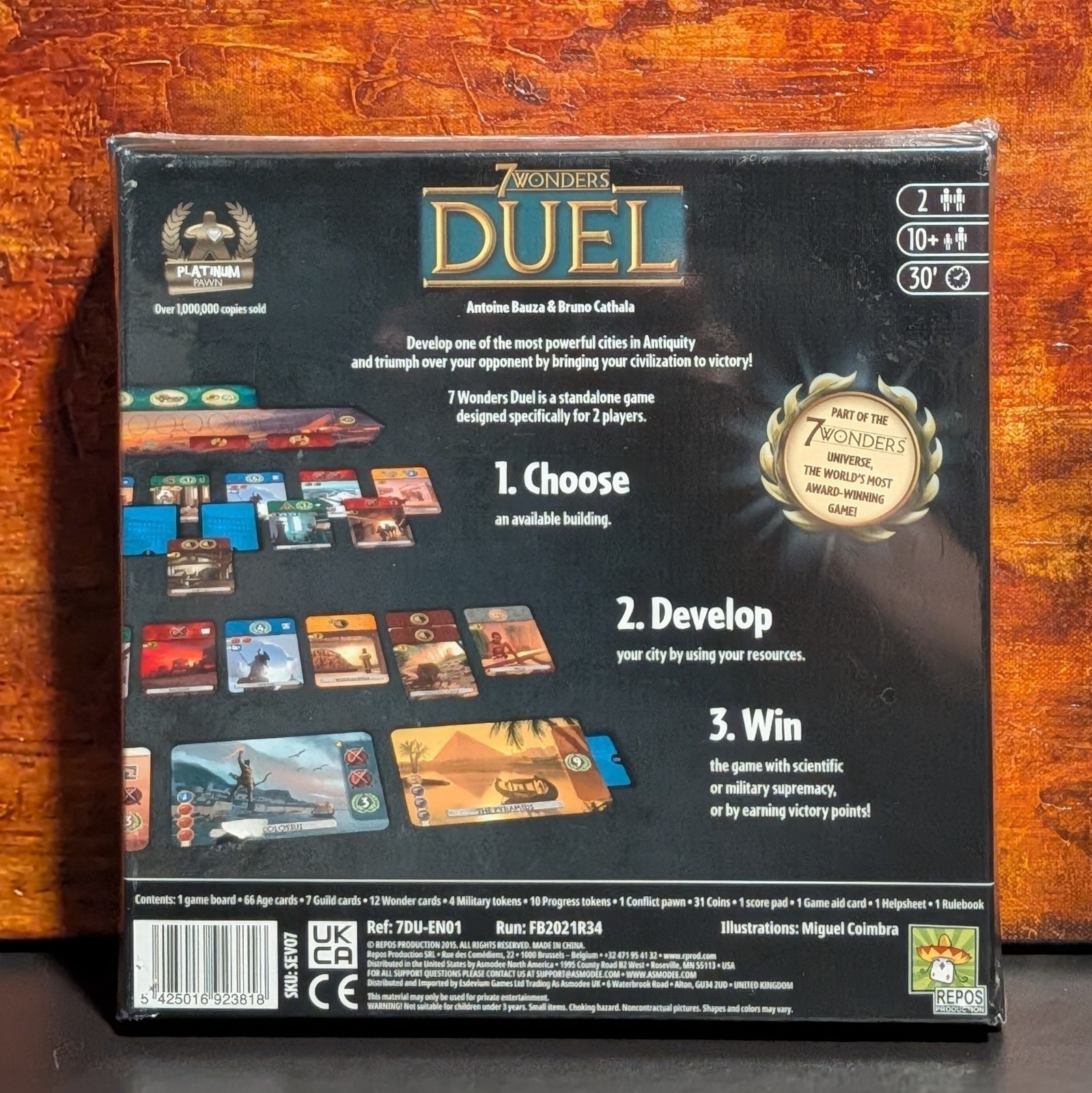 7 Wonders Duel Stand Alone 2 Player Board Card Game Asmodee ASM SEV07 New Sealed