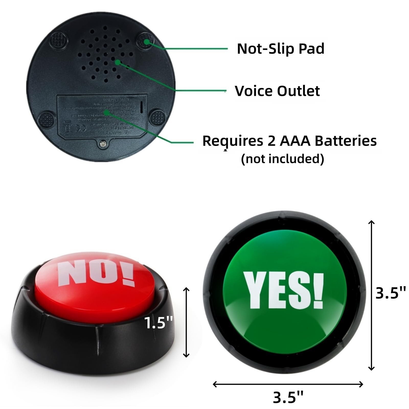 Cididu Set of 4 Yes No Button with Sound, Game Answer Button for Trivia Games…