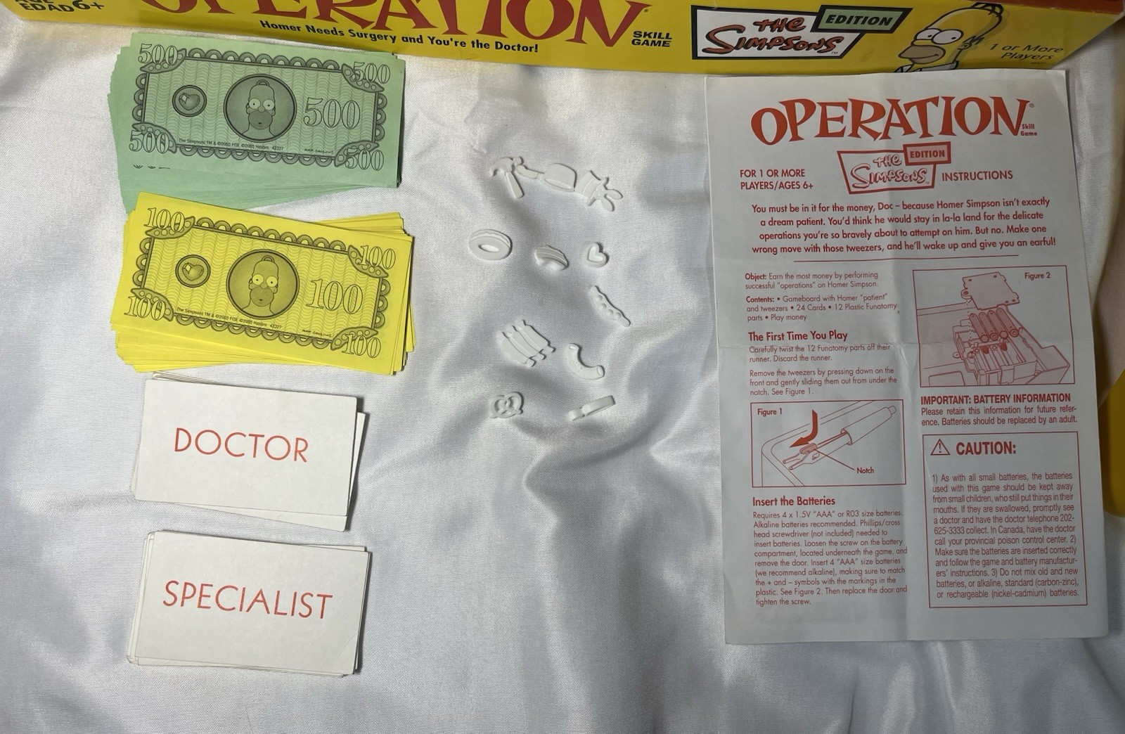 Vintage Milton Bradley The Simpsons Operation Board Game 2005 Tested Works