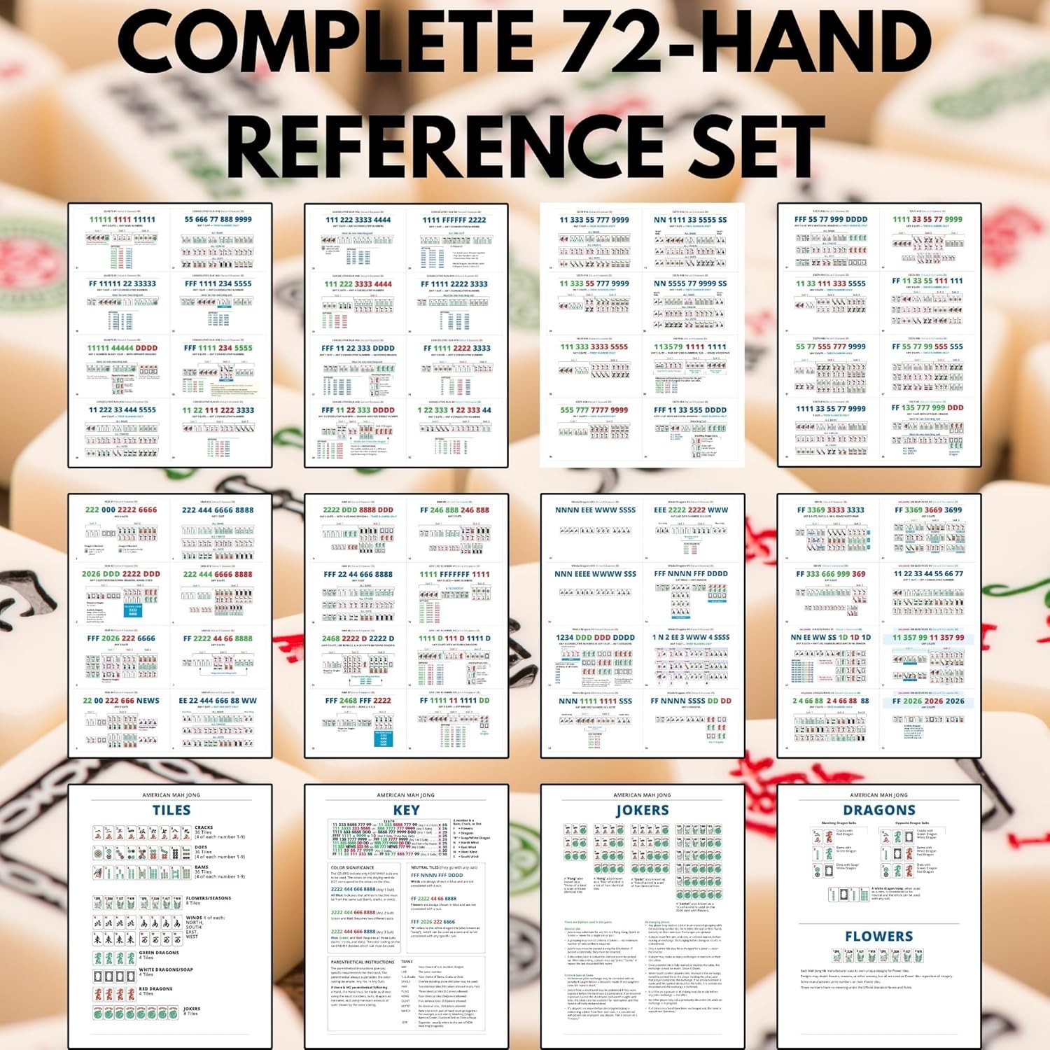 Flash Cards for Mah Jongg Learning – Helps Improve Memory and Problem Solving