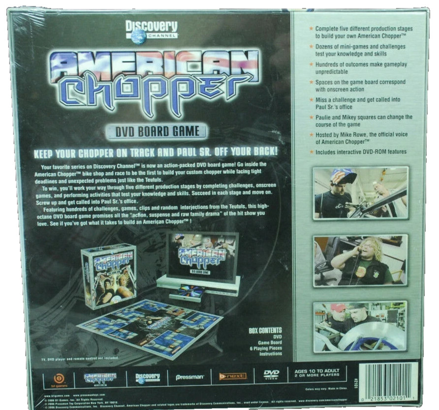 American Chopper DVD Board Game Age 10 up 2+ Players Factory Sealed Motorcycle