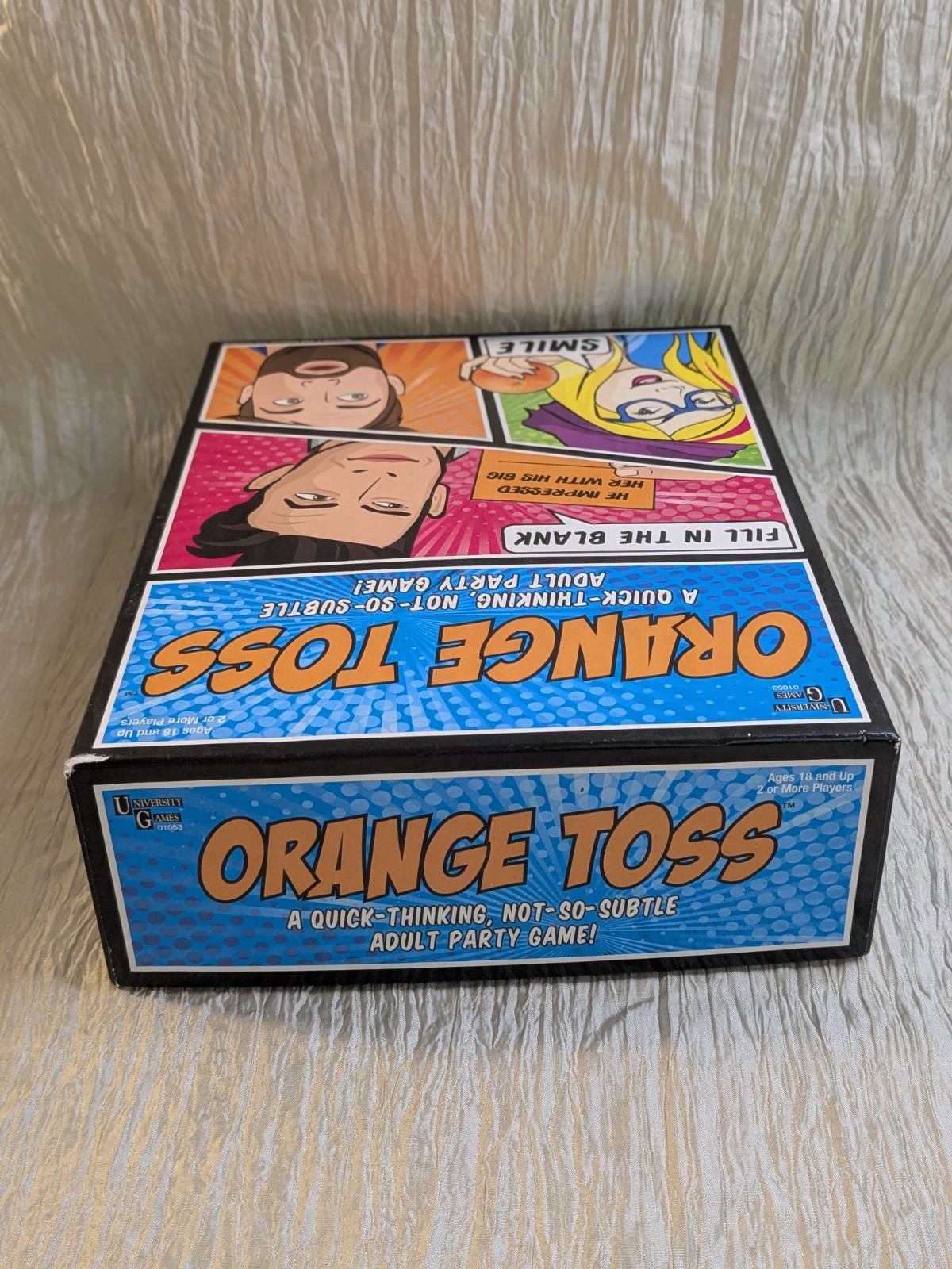 Orange Toss An Adult Party Game by University Games 2016 Timed Card Game 18+