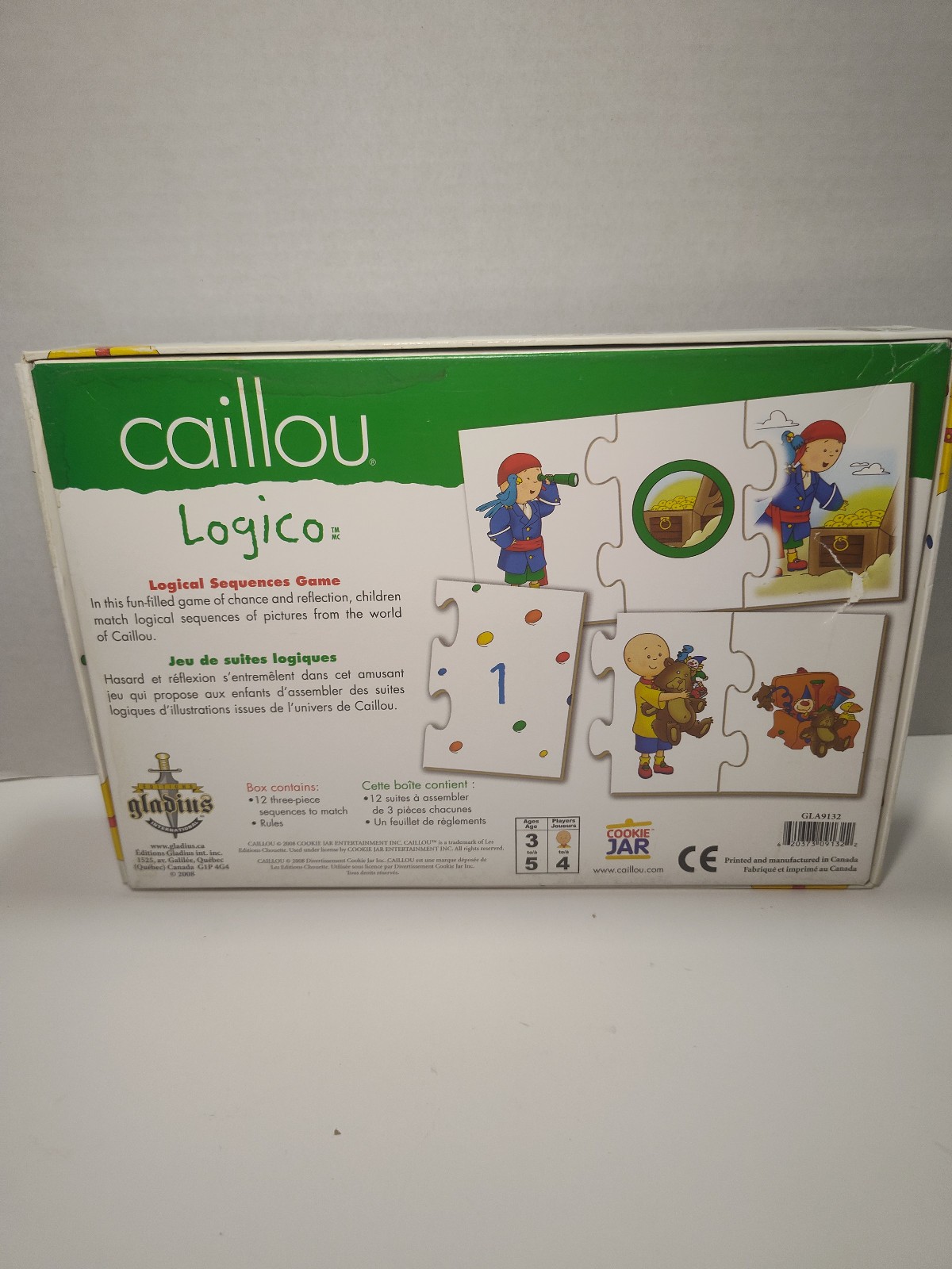Caillou Logico Logical Sequences Game Complete 3-5 Years Gladius Puzzle Set