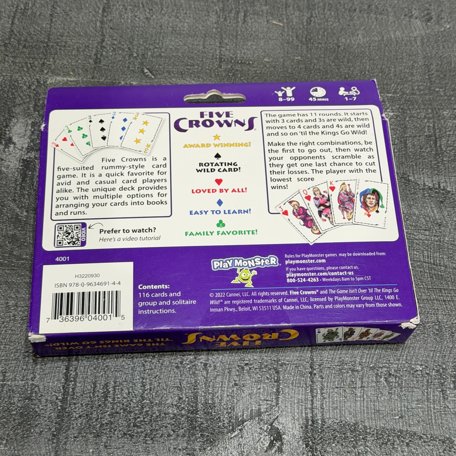 PlayMonster Five Crowns — The Game Isn’t Over Until the Kings Go Wild! — 5 Suits