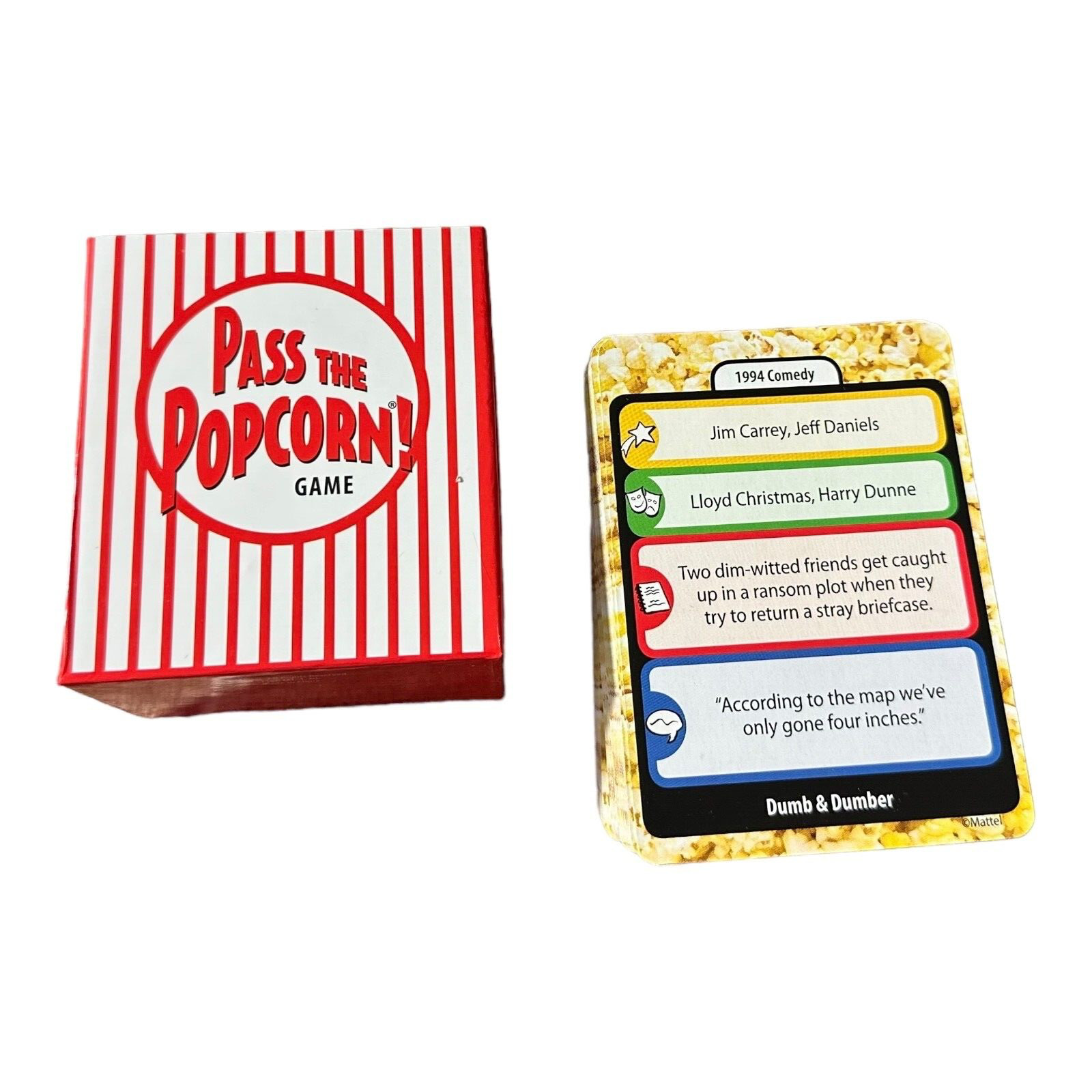 Mattel Games Pass The Popcorn! Trivia Card Game
