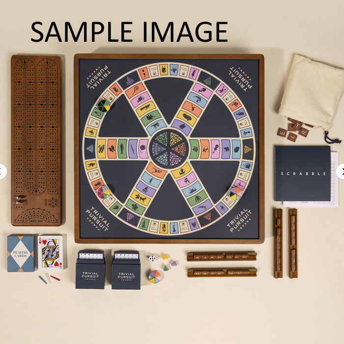 Scrabble 3-in-1 Premium Game Collection w/ Trivial Pursuit & Cribbage Open Box