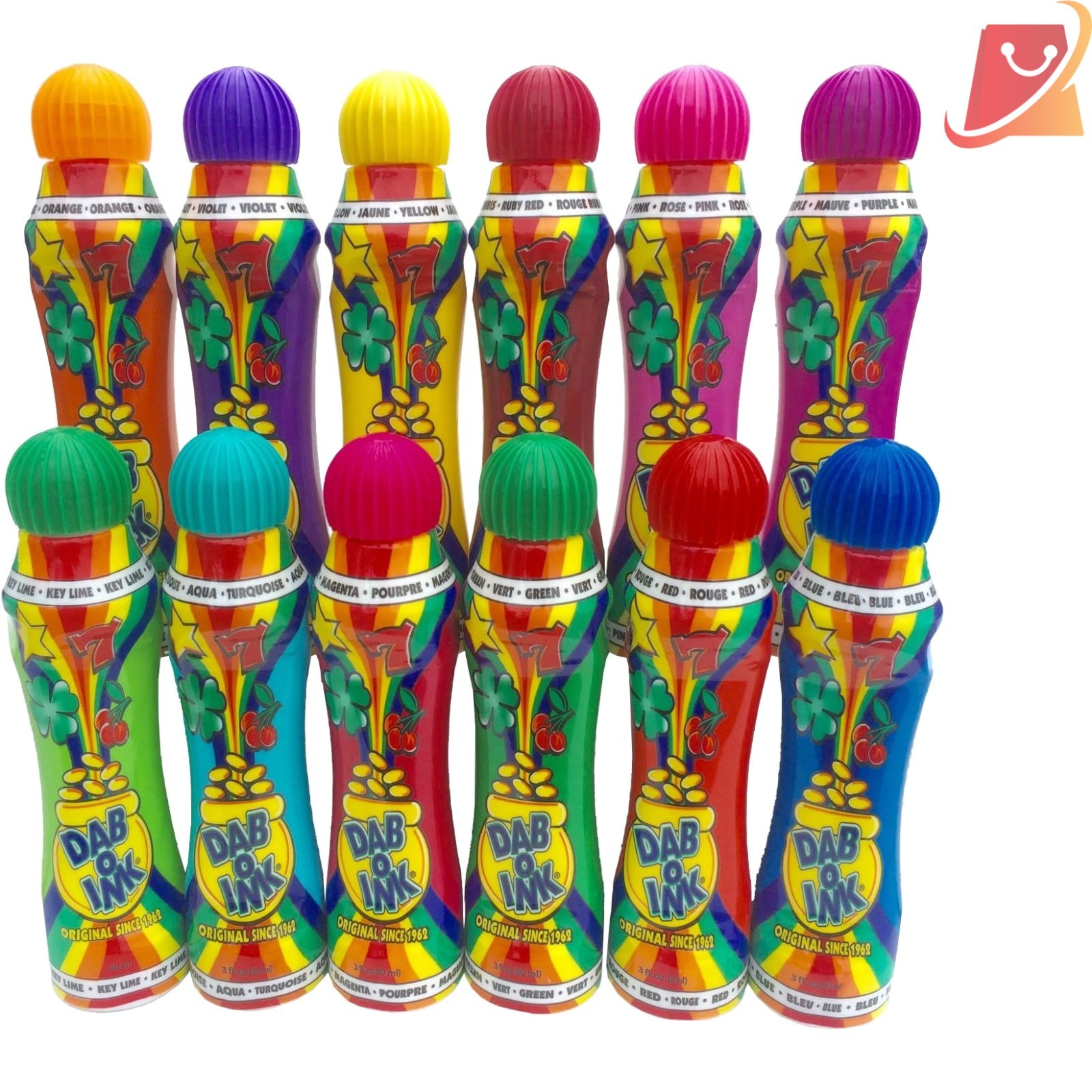 3oz Plastic Bingo Daubers 12 Pack Mixed Colors for Bingo and Crafts