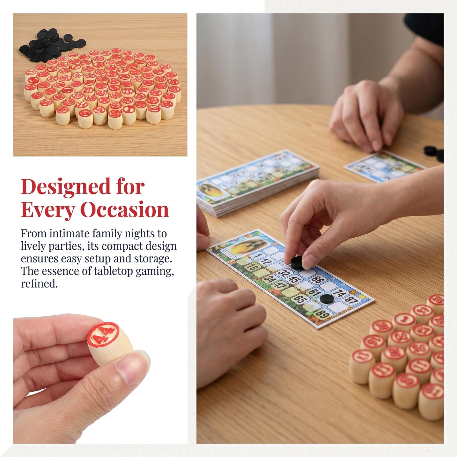 Russian Lotto Game Wooden Bingo Set with Numbers 1–90 Traditional Russian Bin…