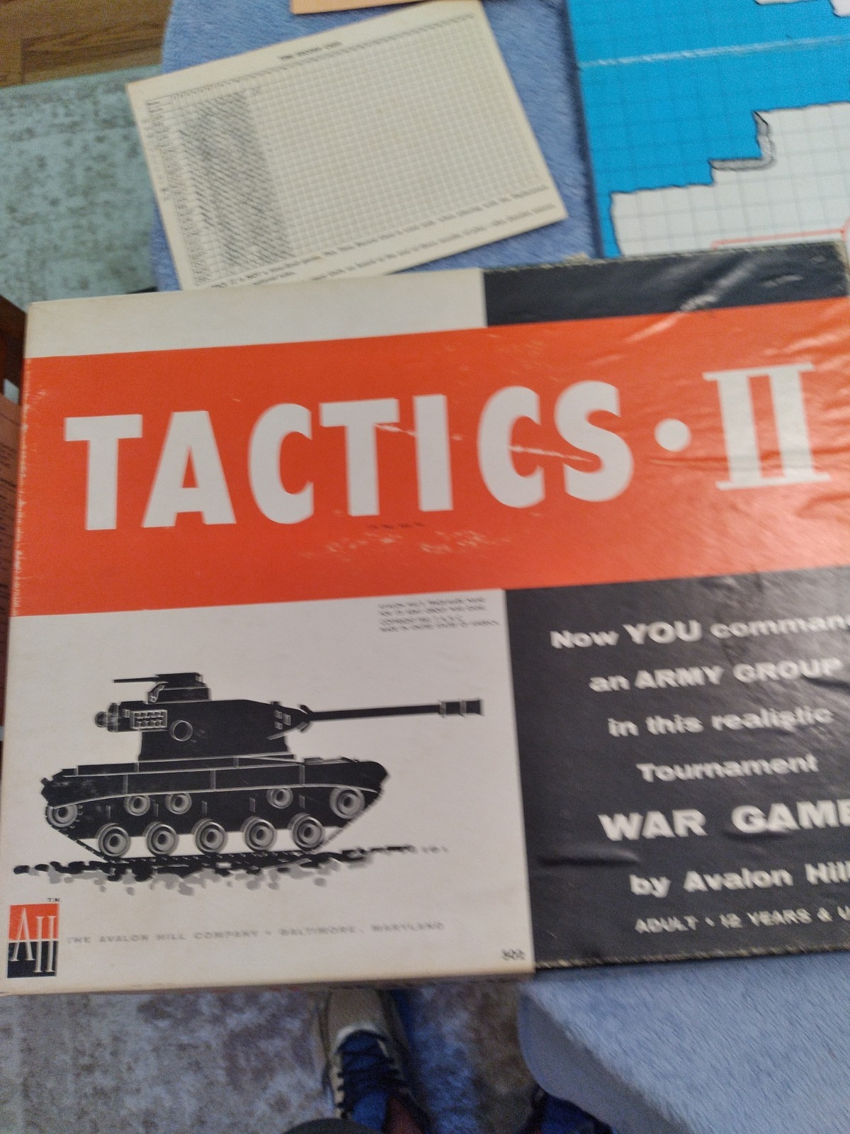 Vintage 1961 Avalon Hill Tactics II Realistic War Board Game All Original Rare