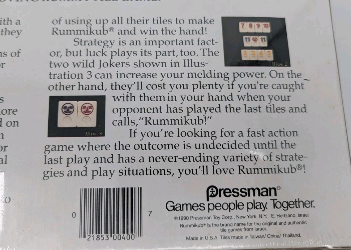 The Original Rummikub – 1990 Edition – NEW SEALED – Fast Moving Rummy Title Game