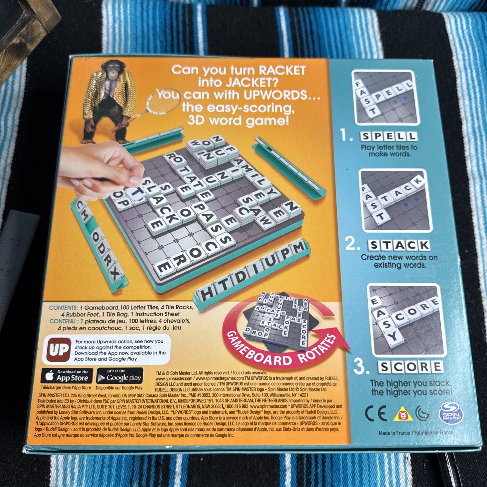 UpWords Board Game Quick Stacking & Word Hacking, Complete 2 My Knowledge
