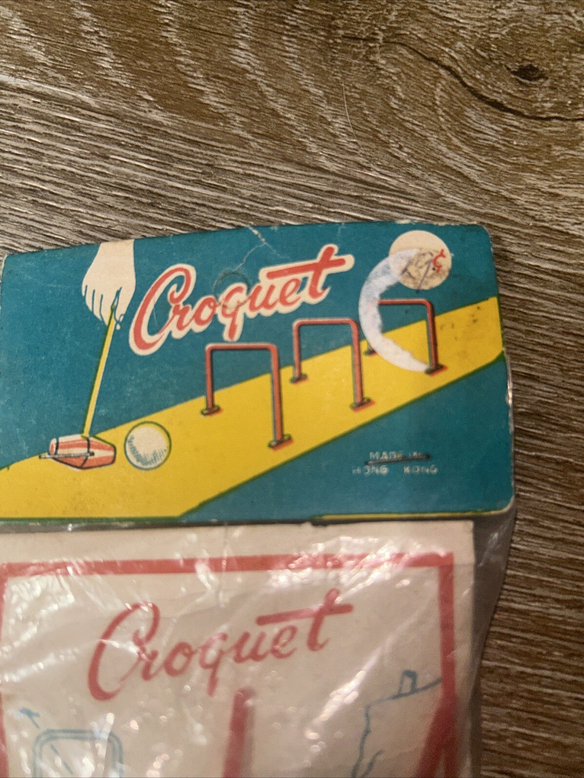 Vintage Mini Croquet Tabletop Game In A Bag Hong Kong (New Old Stock)
