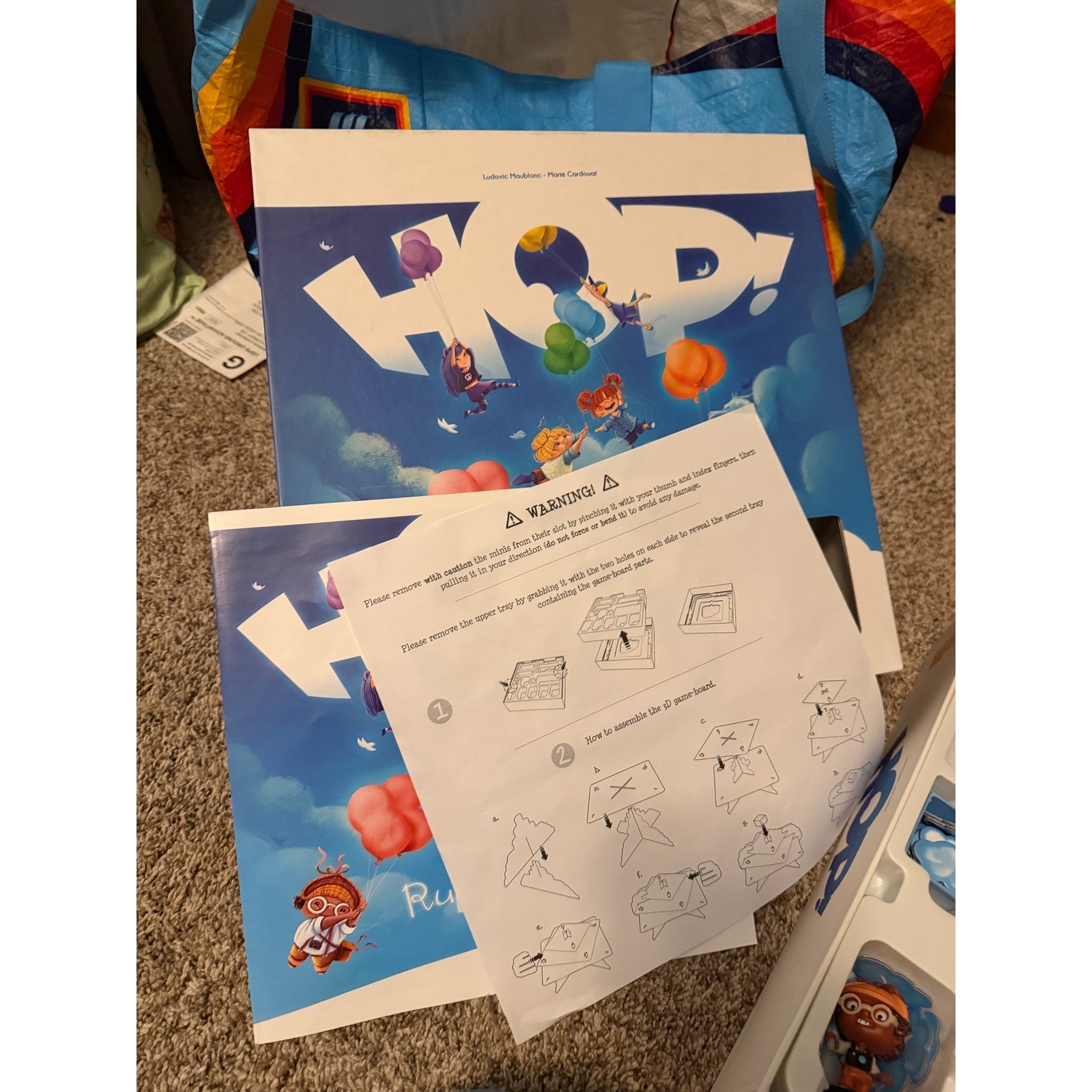 Funforge Hop! Board Game 3D Dexterity Family Game 3-6 Players Painted Minis