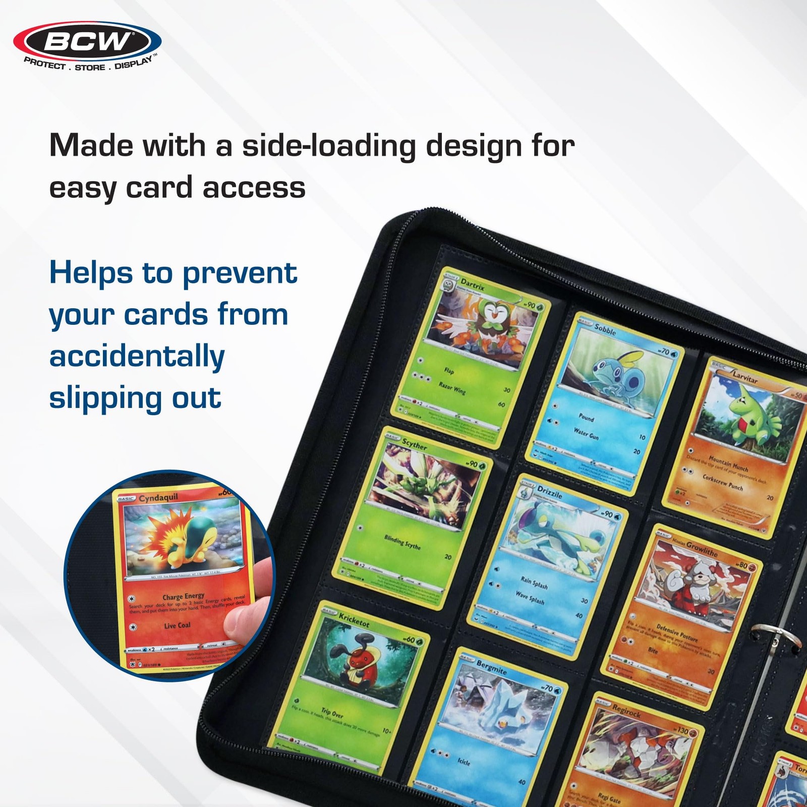 Double-Sided 9-Pocket Pages Holder – 10 Black Pages | Trading Card Binder She…