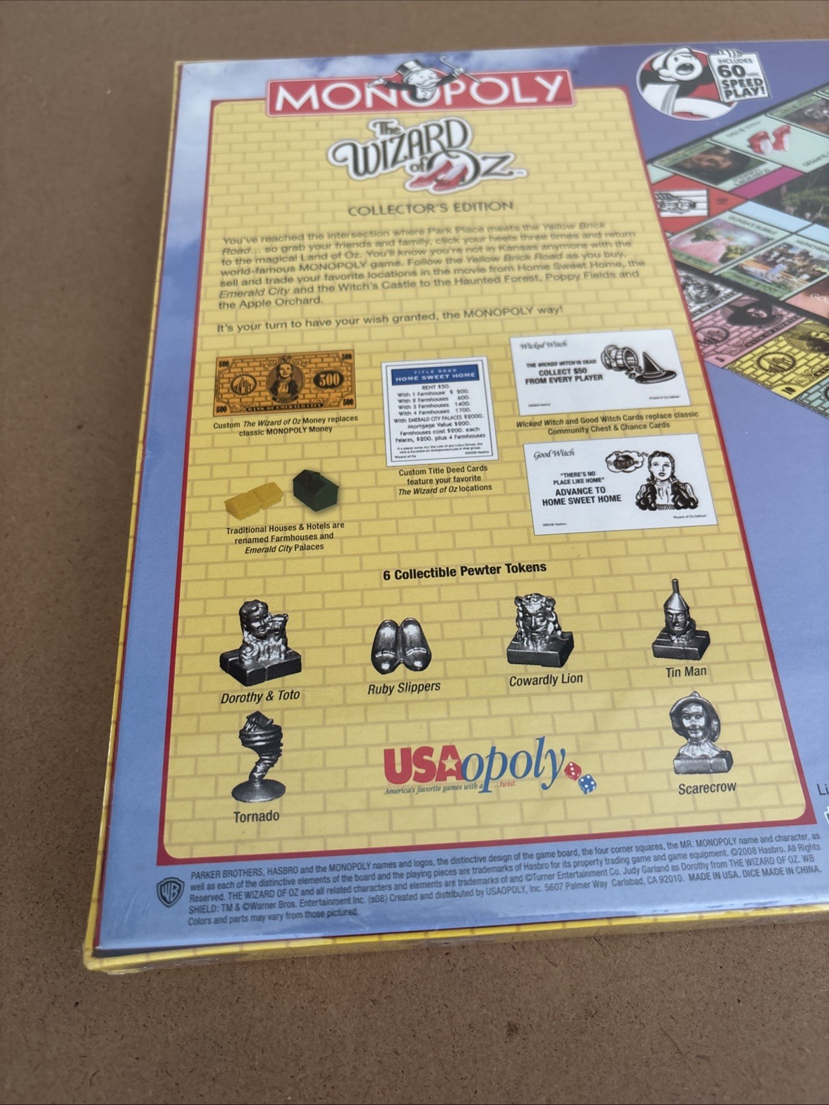 NIB Sealed Monopoly “The Wizard of Oz” Board Game 2008 Collector’s Edition