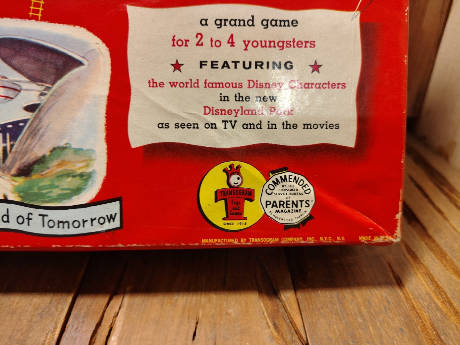 Vintage Walt Disney’s Disneyland Board Game 1954 Transogram Made In USA