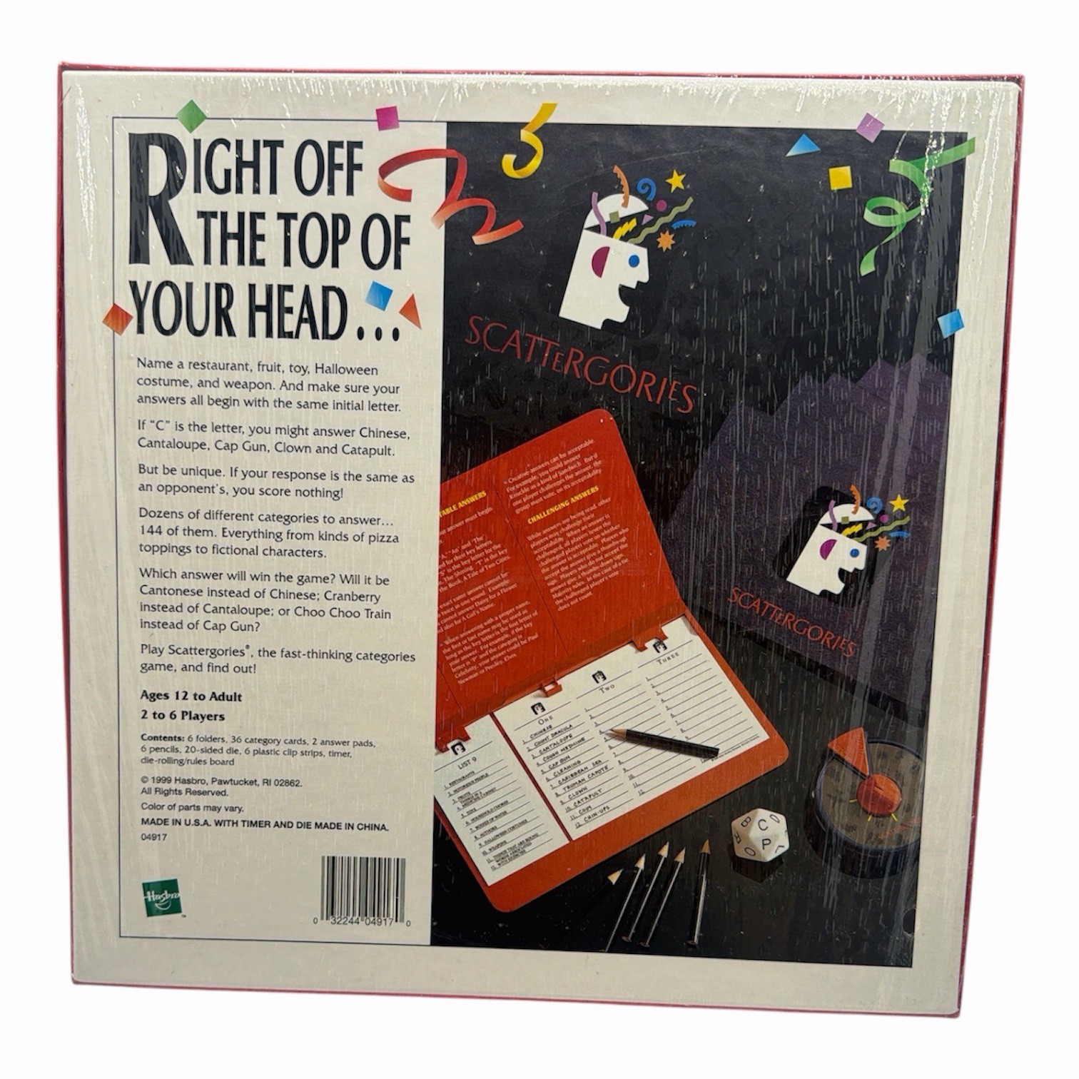 Scattergories Board Game 1999 Hasbro New Sealed Complete Party Trivia