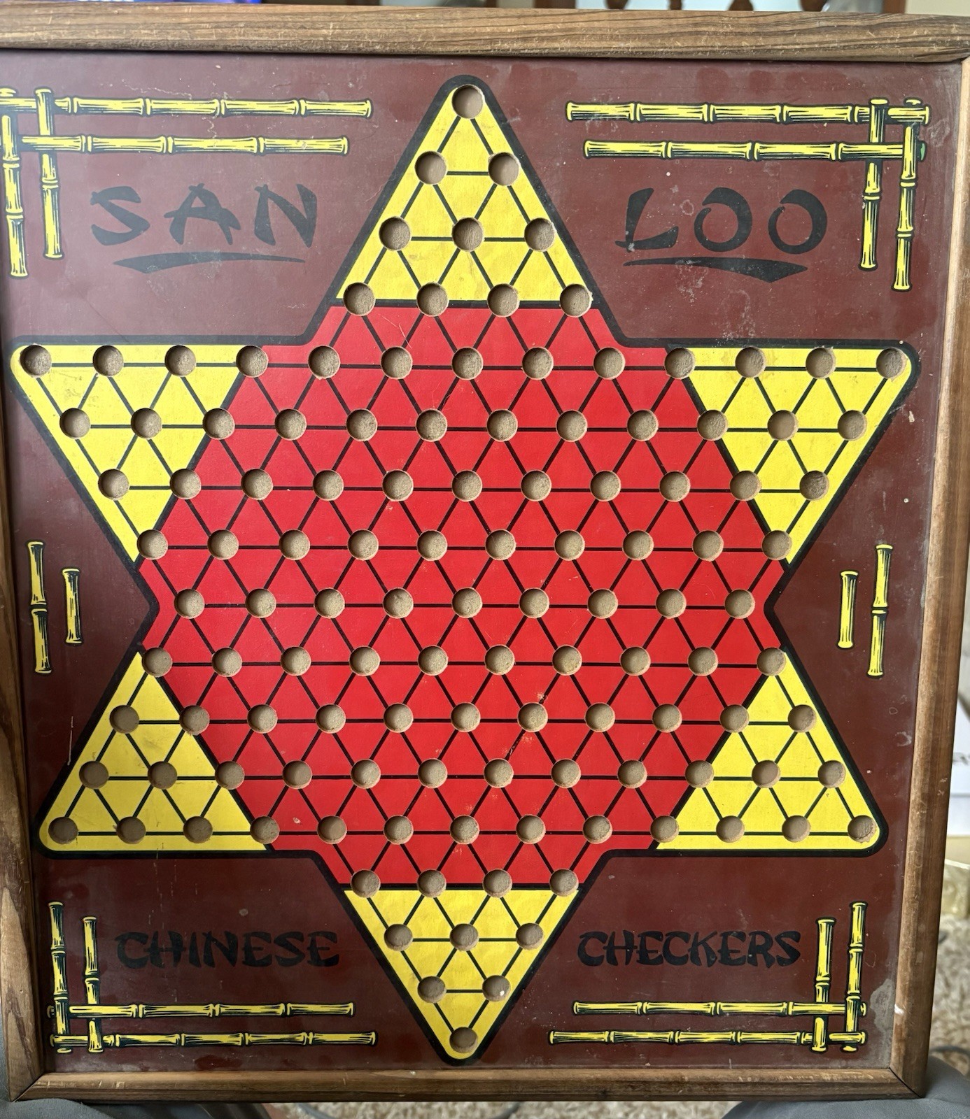 Vintage San Loo Chinese Checkers Board Ante Up Rummy