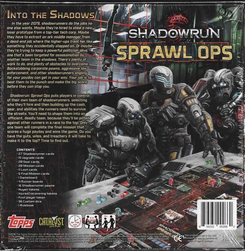 Shadowrun: Sprawl Ops Board Game SEALED With 5-6 Player Expansion