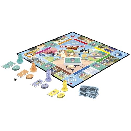 Hasbro Gaming Monopoly Junior Bluey Edition 10.51 x 13.11 x 0.1 inches, Blue