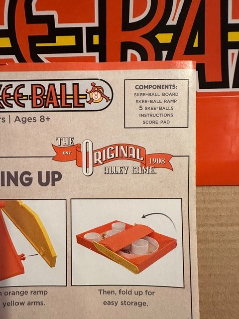 Skee Ball Classic Arcade Game Fun and Portable Tabletop 28 x 14