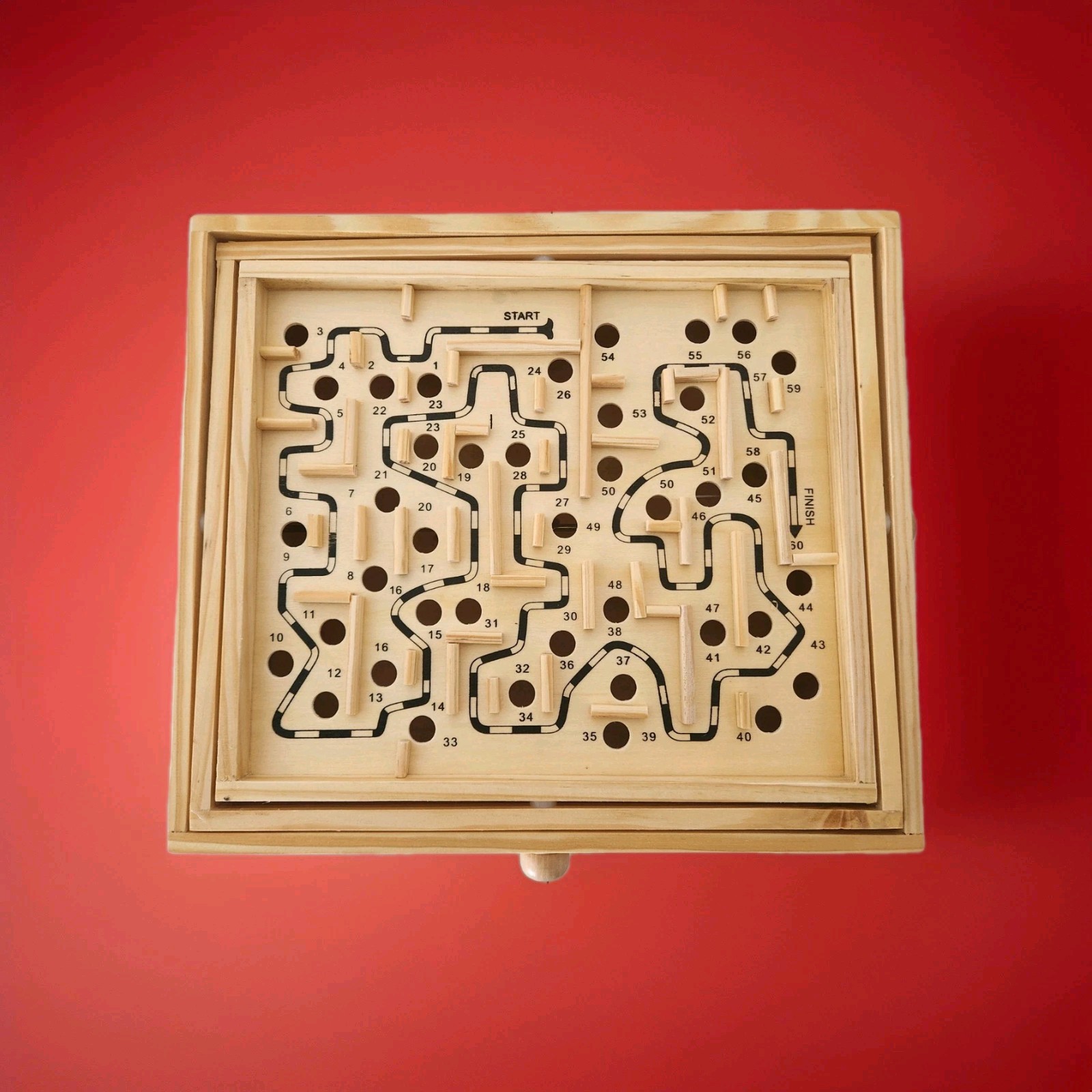 Classic Labyrinth Wooden Marble Maze Game ~ Tilt Board Roll Ball Skill Focus Toy